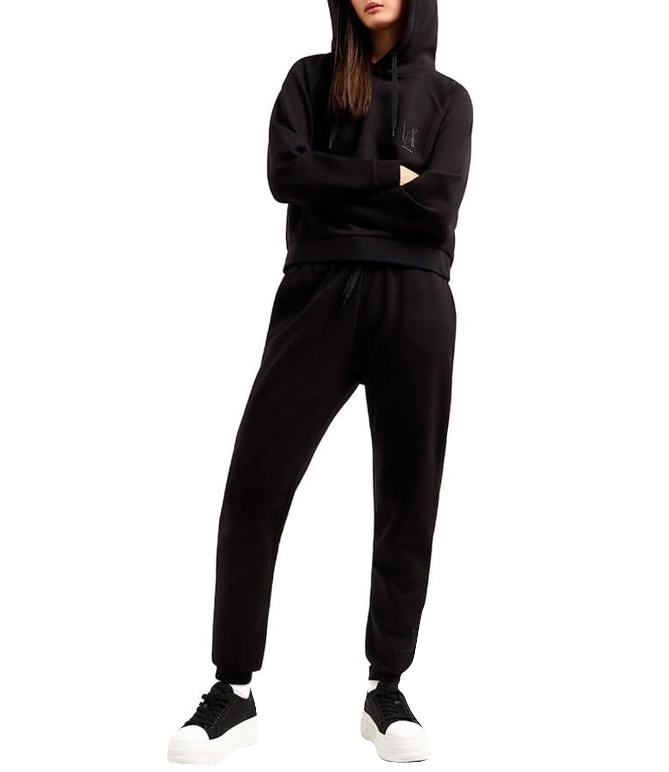 A|X Armani Exchange Felpa cappuccio Donna Mod. XW000827 AF13397 UC001 Nero