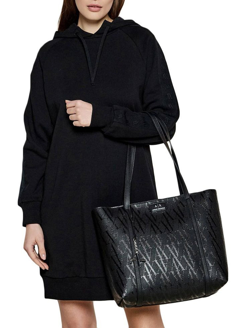 Borsa Shopper Armani Exchange da Donna - Nero