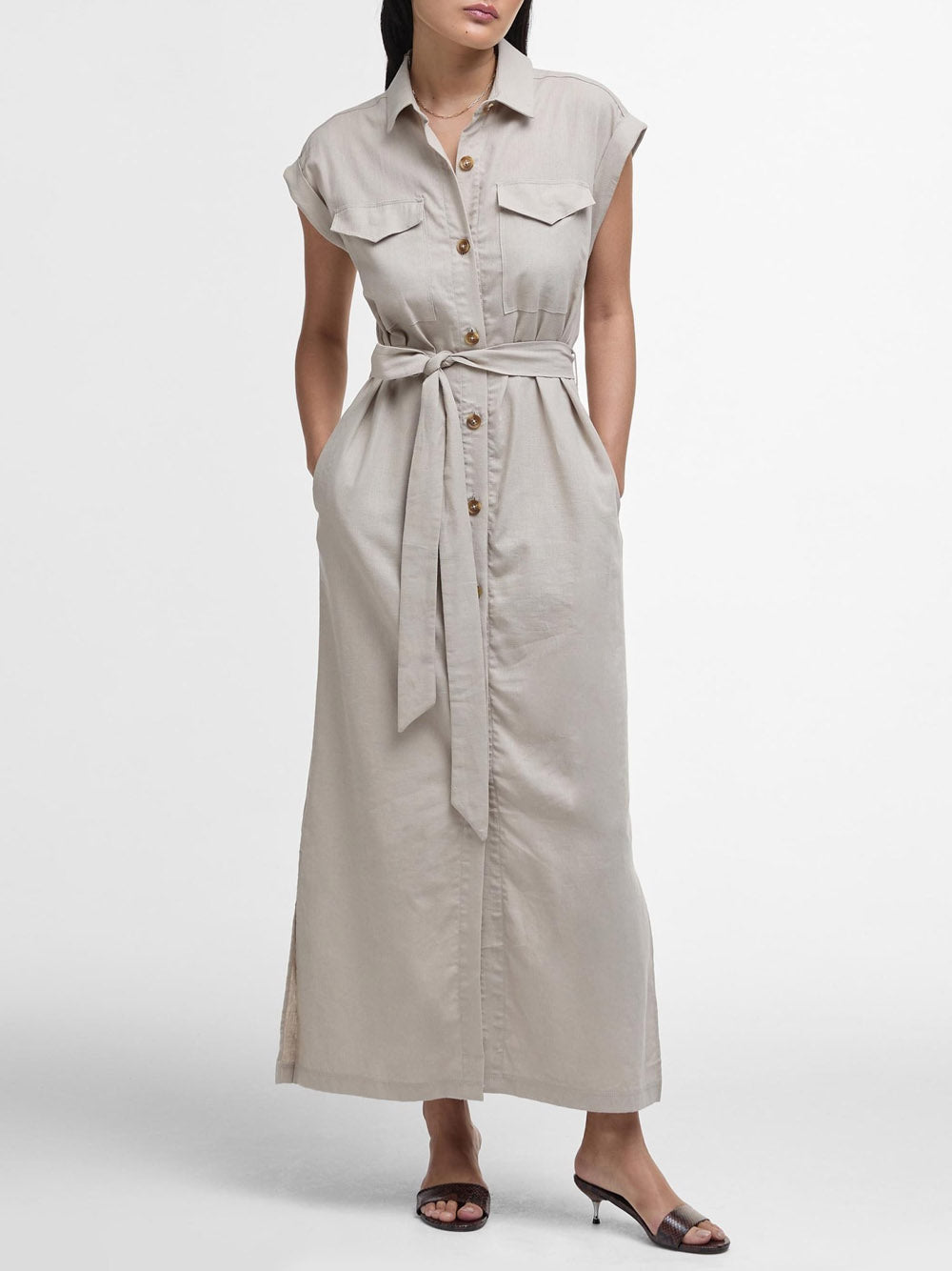Vestito Longuette Barbour Birdie Maxi da Donna - Beige