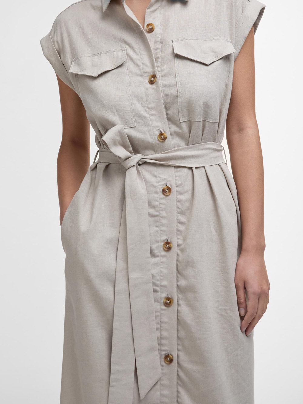 Vestito Longuette Barbour Birdie Maxi da Donna - Beige