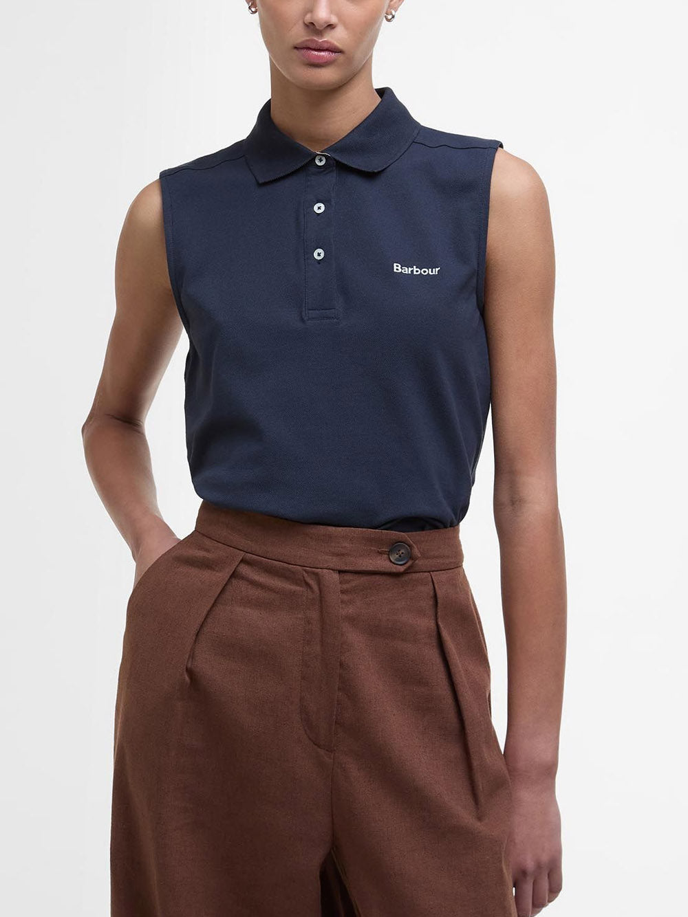 Polo Barbour Bowford Sleeveless da Donna - Blu