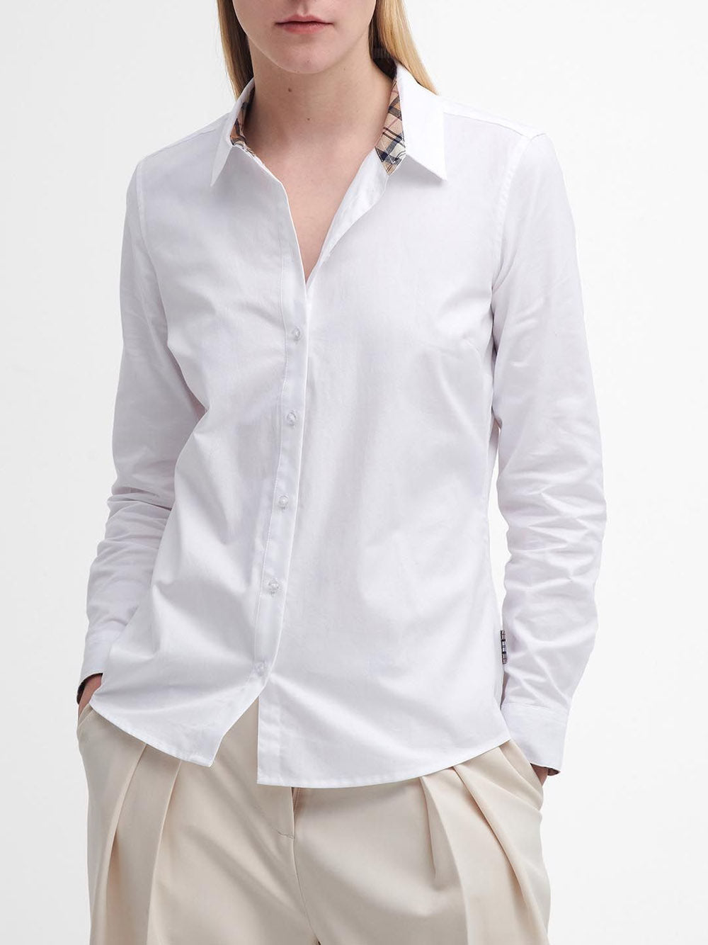 Camicia Classica Barbour Derwent da Donna - Bianco