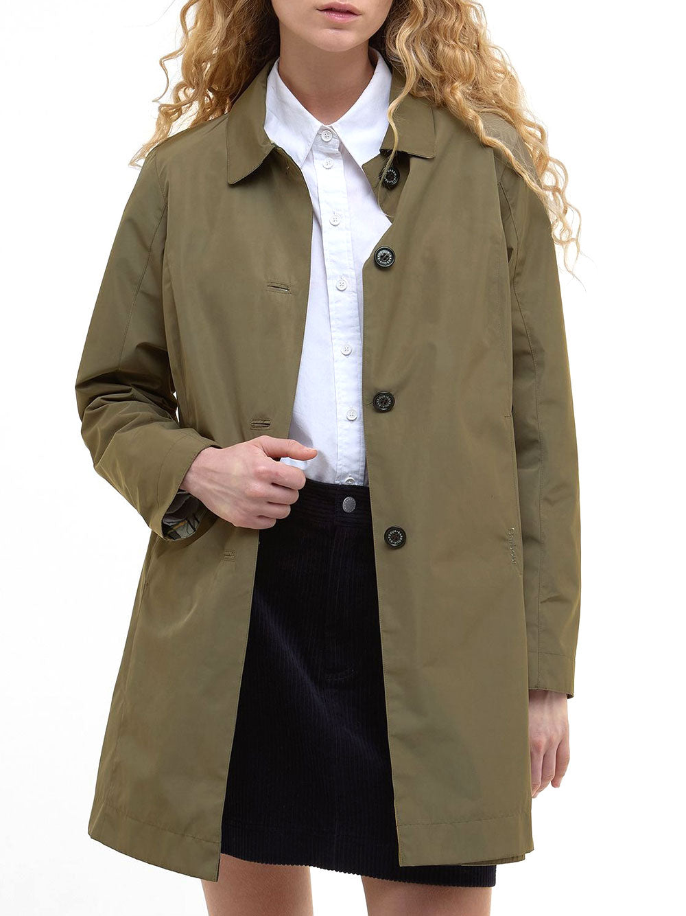 Trench Barbour Babbity Showerproof da Donna - Verde