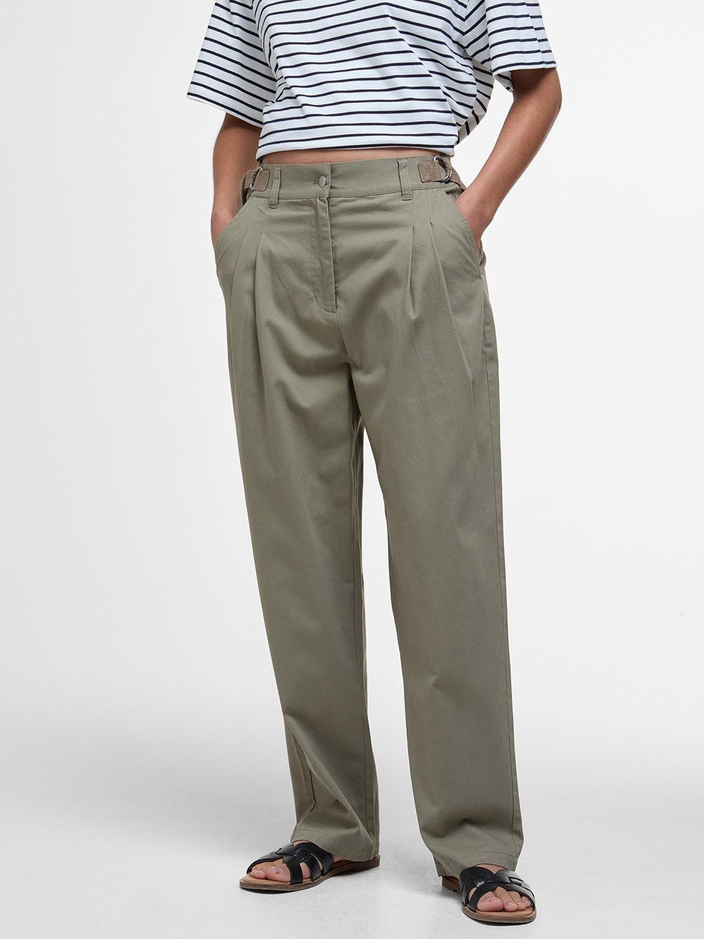 Pantalone Chino Barbour Amber da Donna - Verde