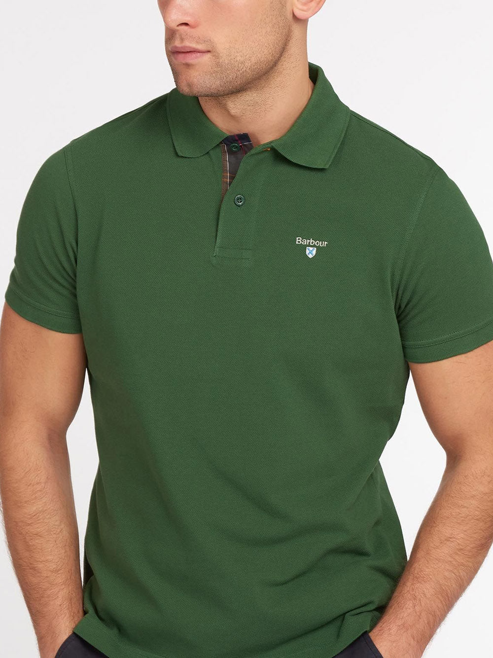 Polo Barbour Tartan Pique da Uomo - Verde