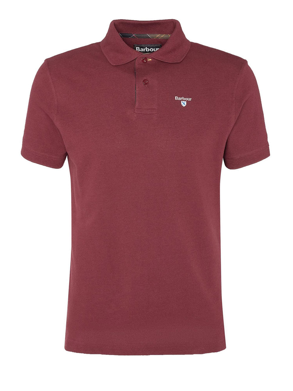Polo Barbour Tartan Pique da Uomo - Bordeaux