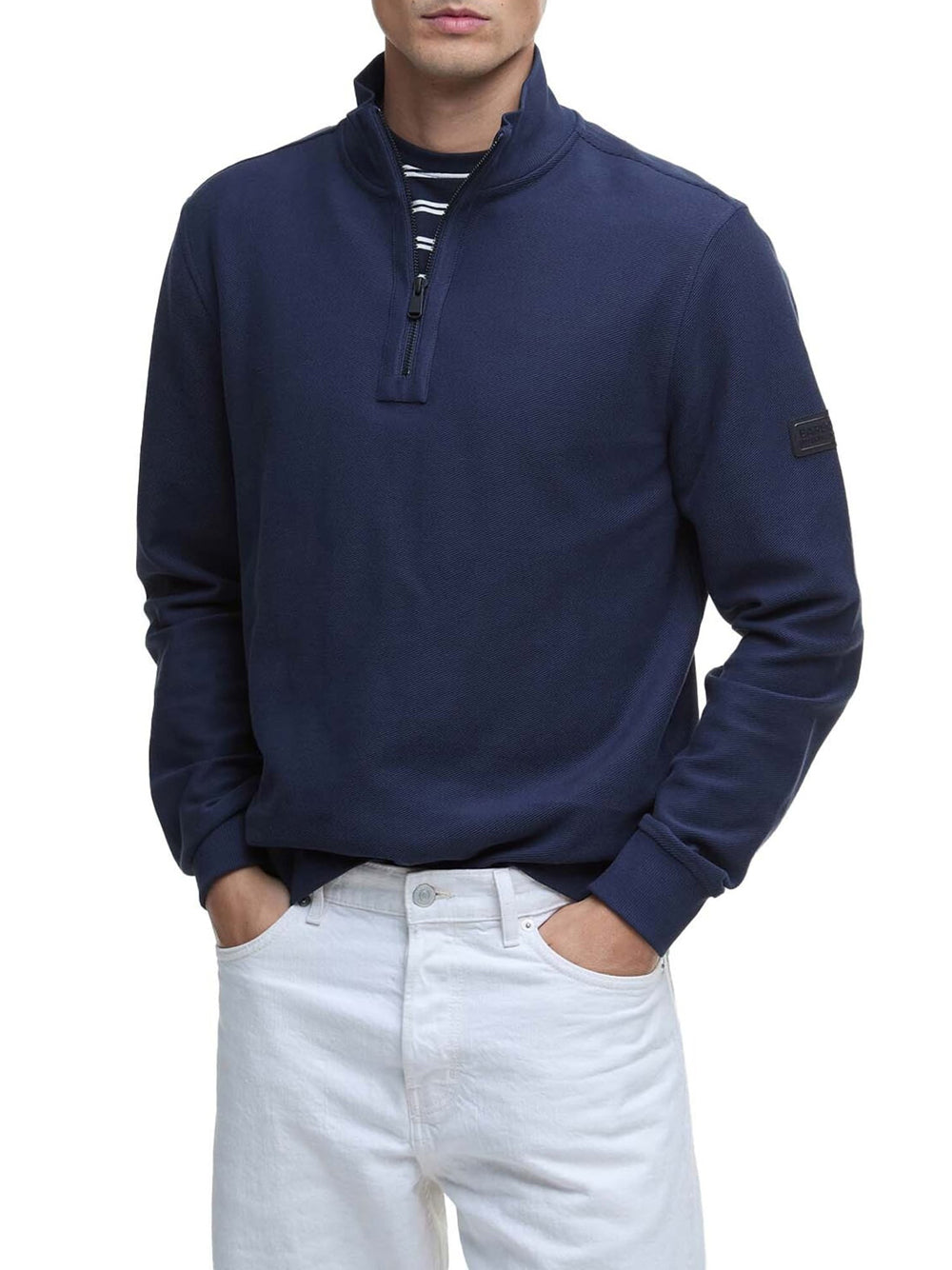 Maglia Barbour Samuel Funnel Neck da Uomo - Blu