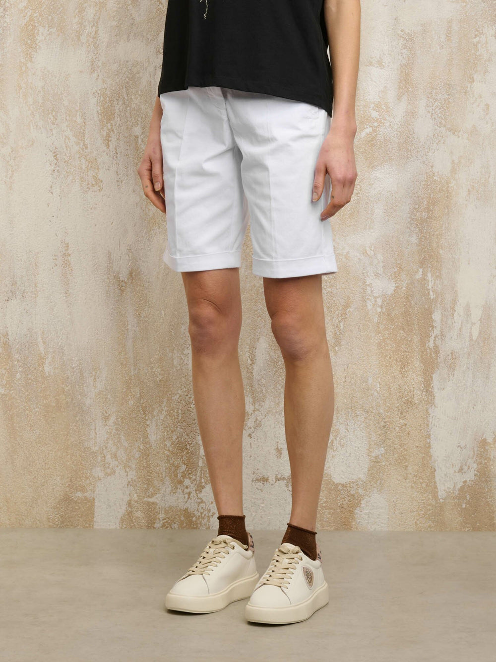 Bermuda Casual Blauer Helena da Donna - Bianco