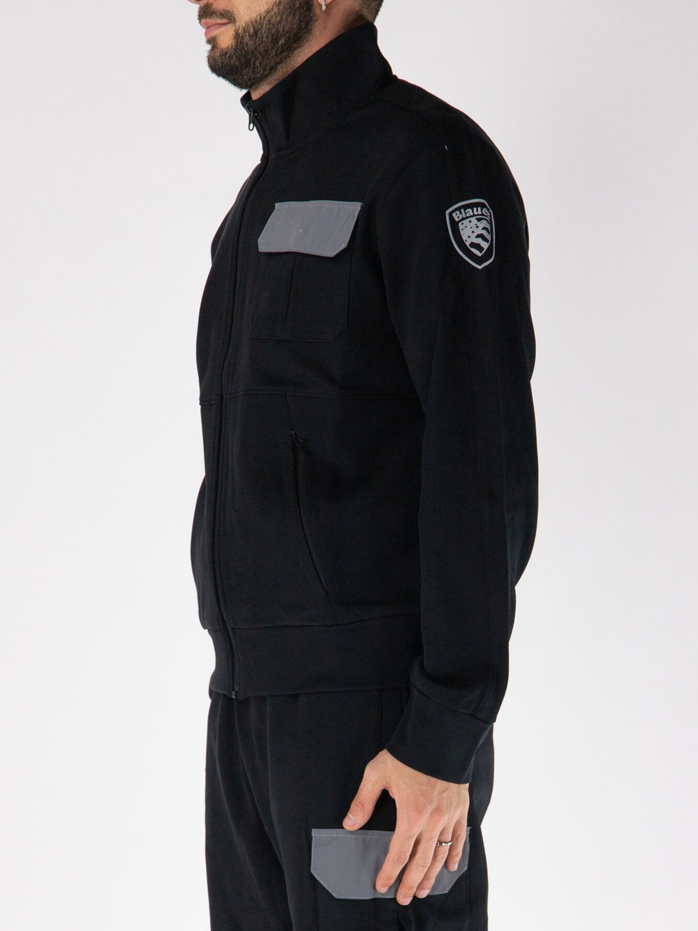 Felpa Zip Blauer Walton da Uomo - Nero