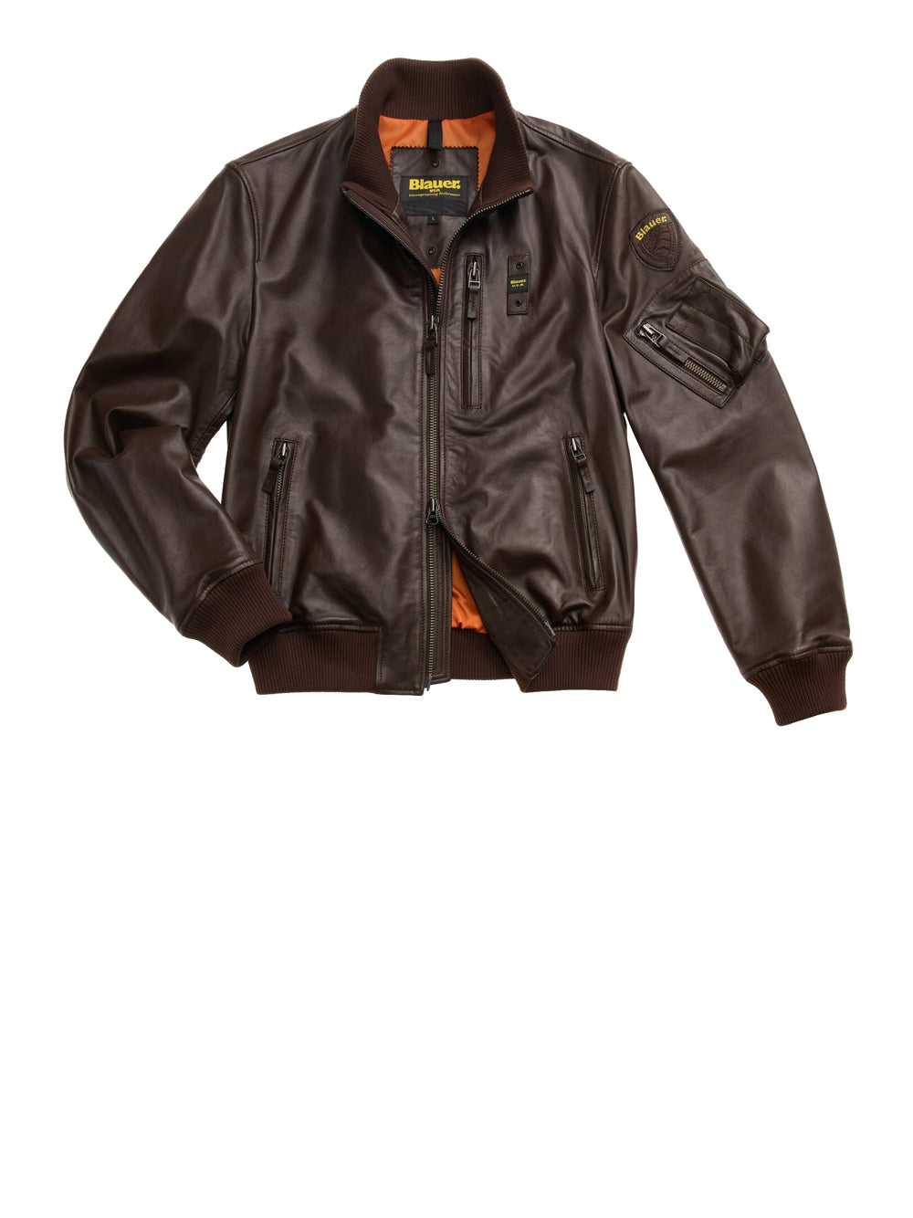 Giubbino di Pelle Blauer Baldwin da Uomo - Marrone