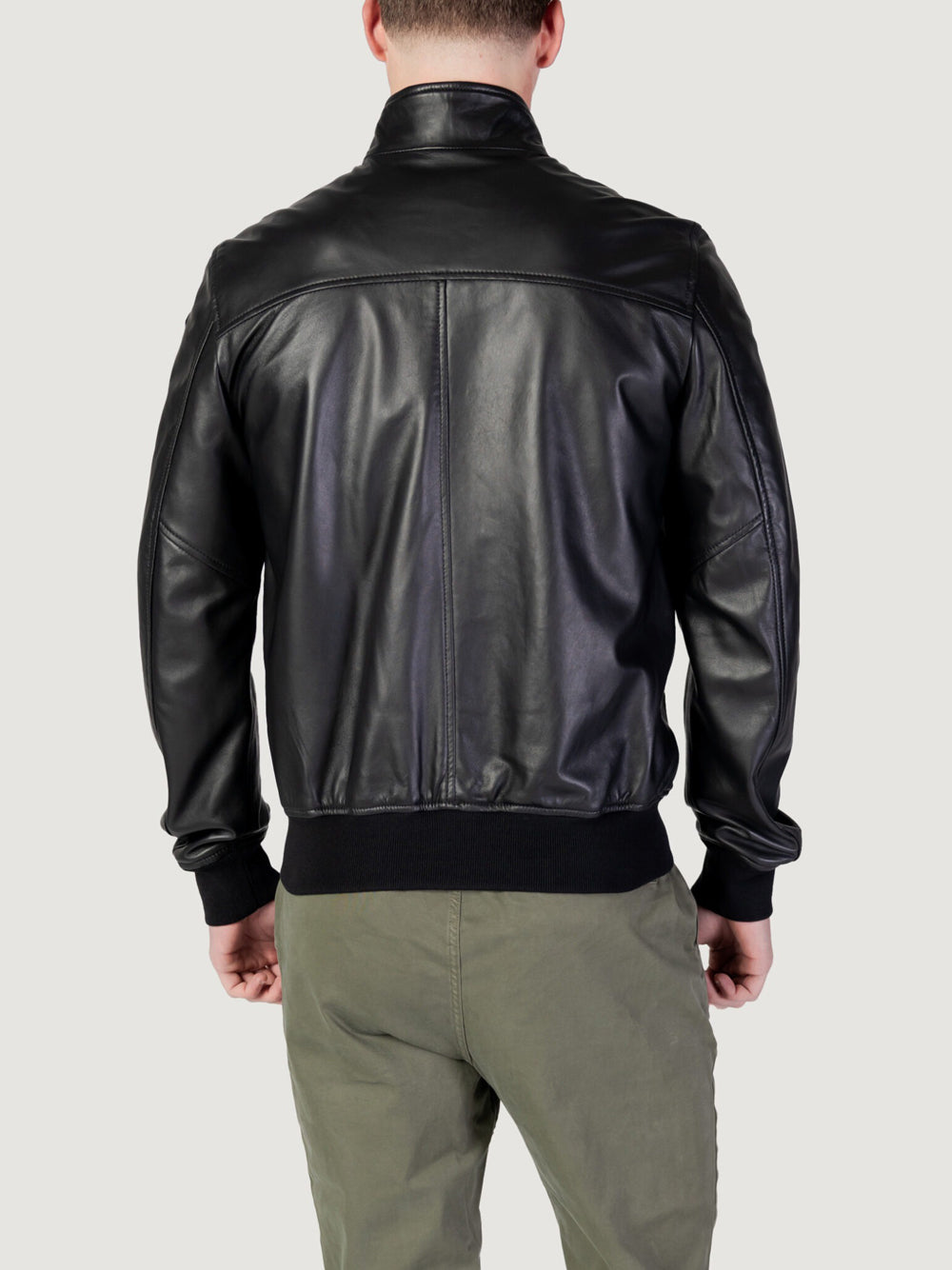 Giubbino di Pelle Blauer Alvan da Uomo - Nero