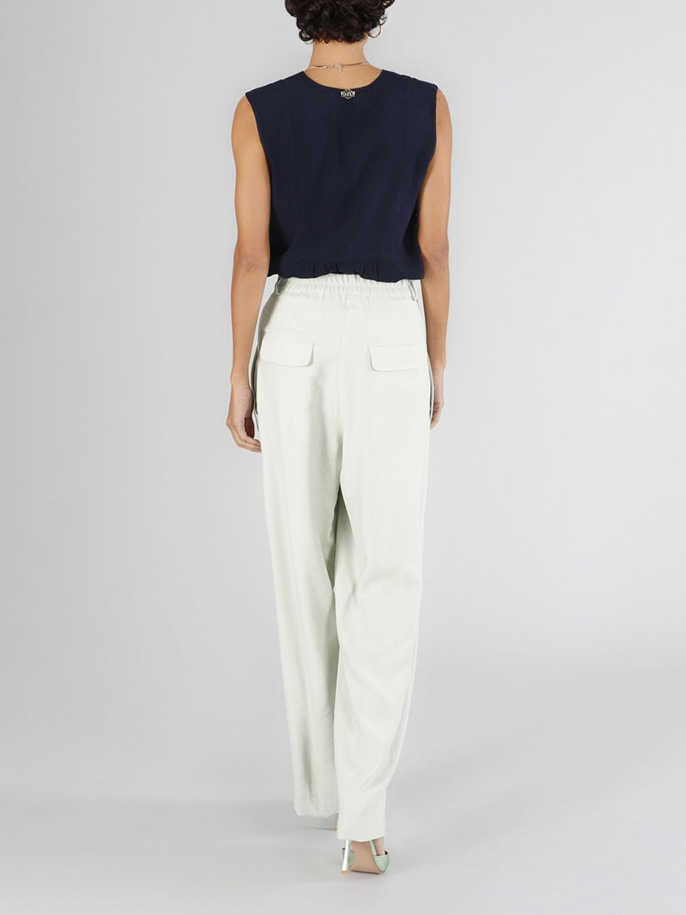 Pantalone Palazzo con Pinces CafèNoir da Donna - Verde