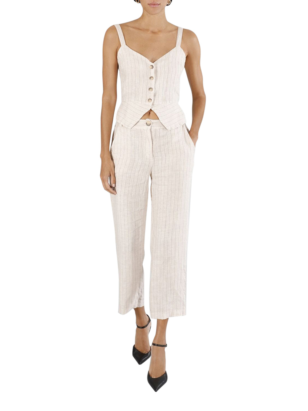 Pantalone Capri mistolino CafèNoir da Donna - Avorio