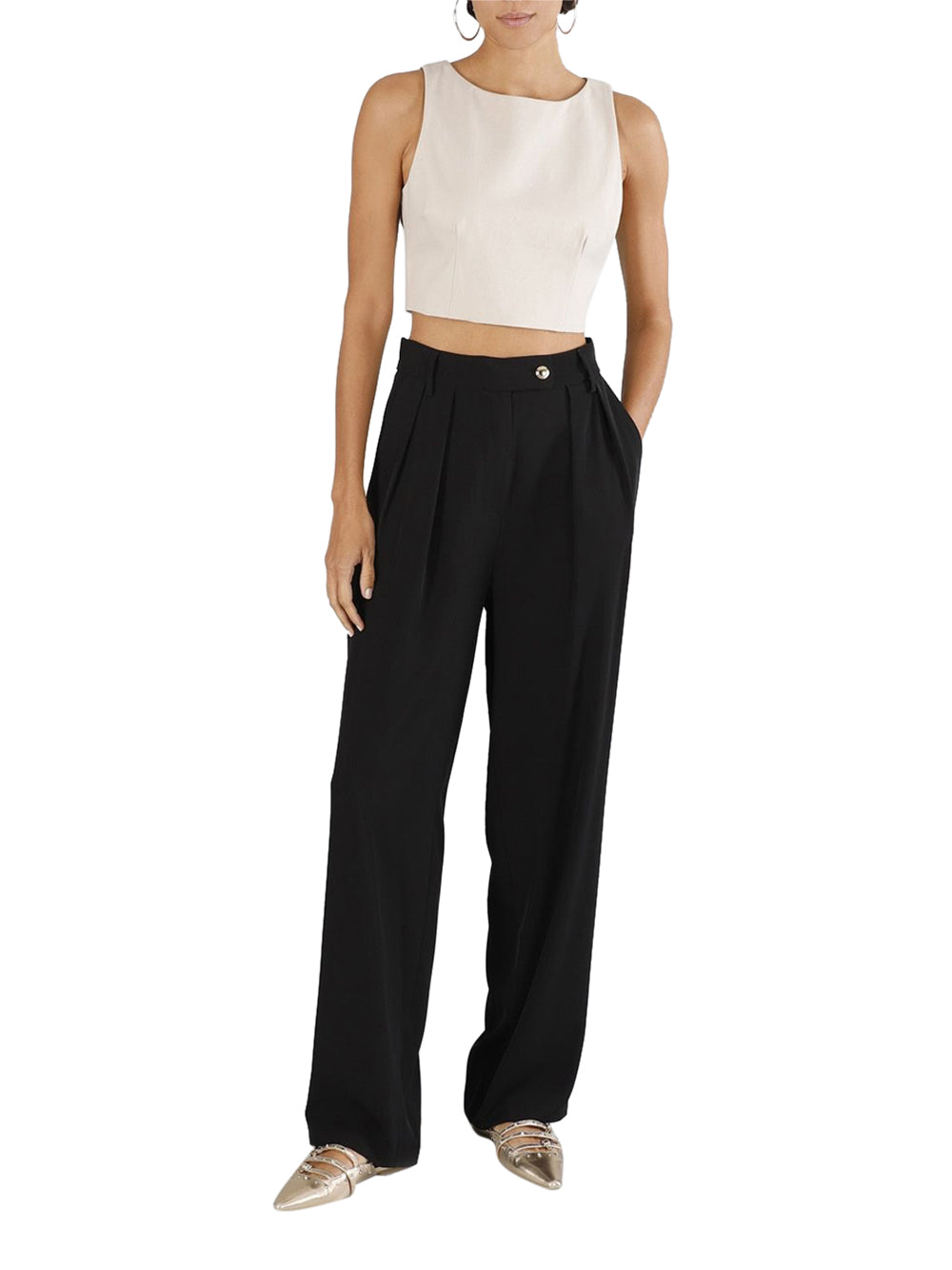 Pantalone Palazzo CafèNoir da Donna - Nero