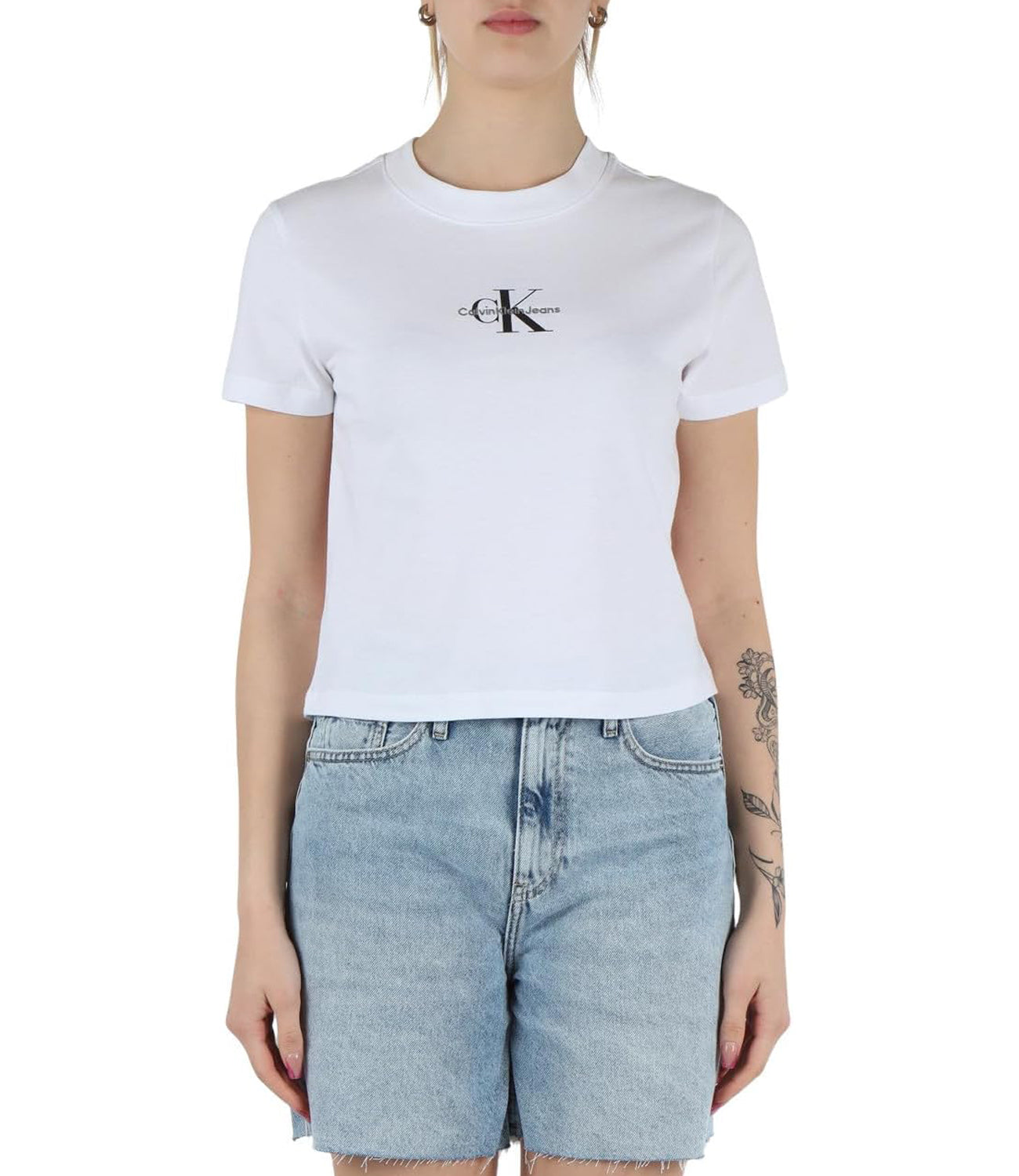 Calvin Klein Calvin Klein Jeans T-shirt Donna Mod. J20J223113 YAA Bianco