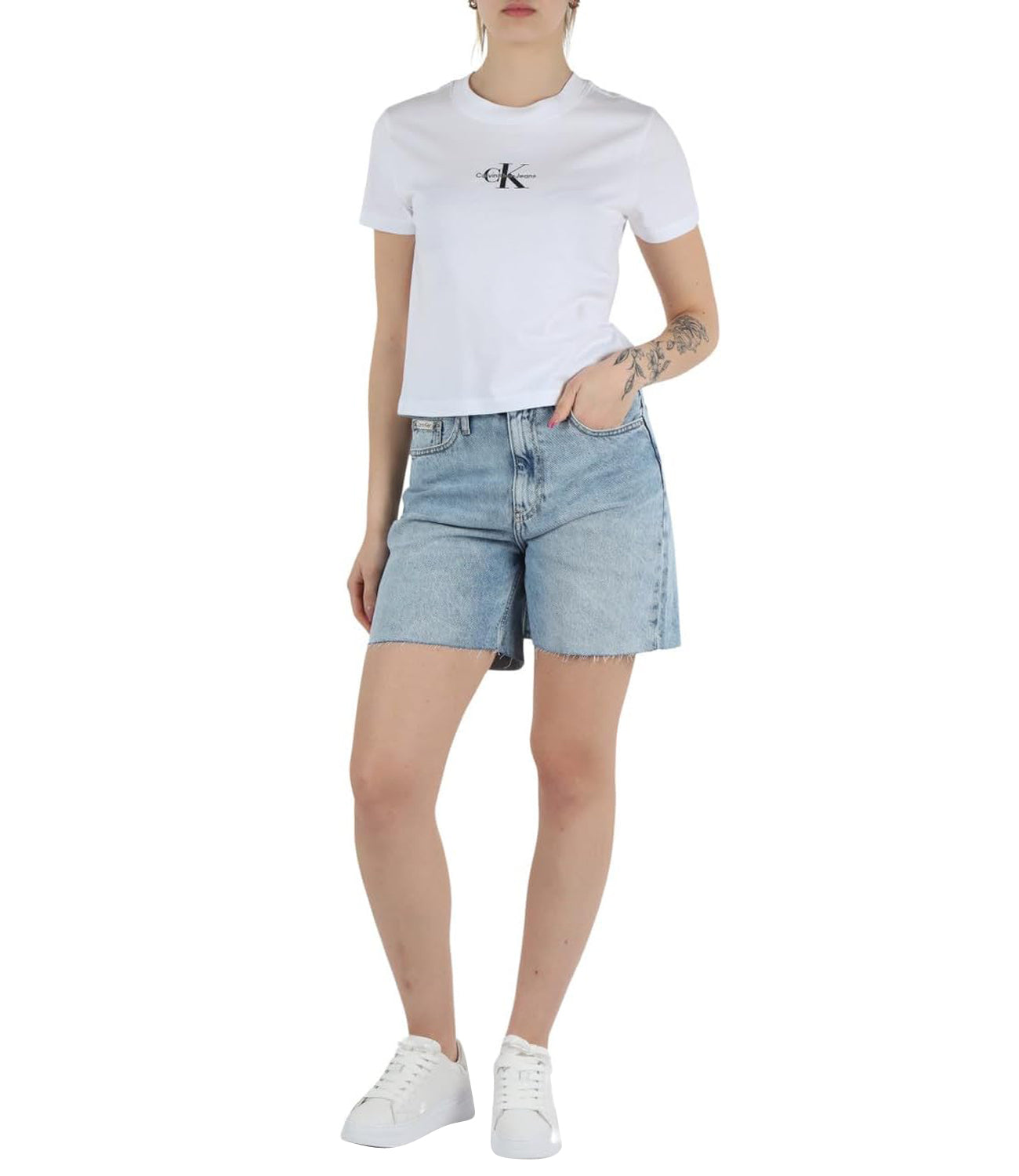 Calvin Klein Calvin Klein Jeans T-shirt Donna Mod. J20J223113 YAA Bianco