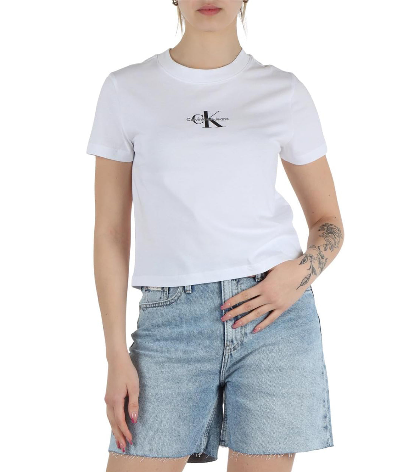 Calvin Klein Calvin Klein Jeans T-shirt Donna Mod. J20J223113 YAA Bianco