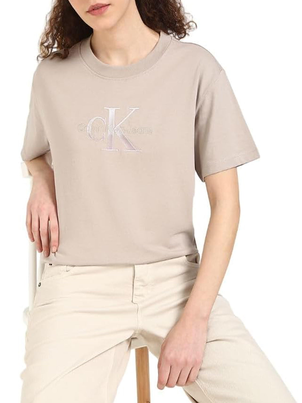Calvin Klein Calvin Klein Jeans T-shirt Donna Mod. J20J224798 PAN Sabbia Beige