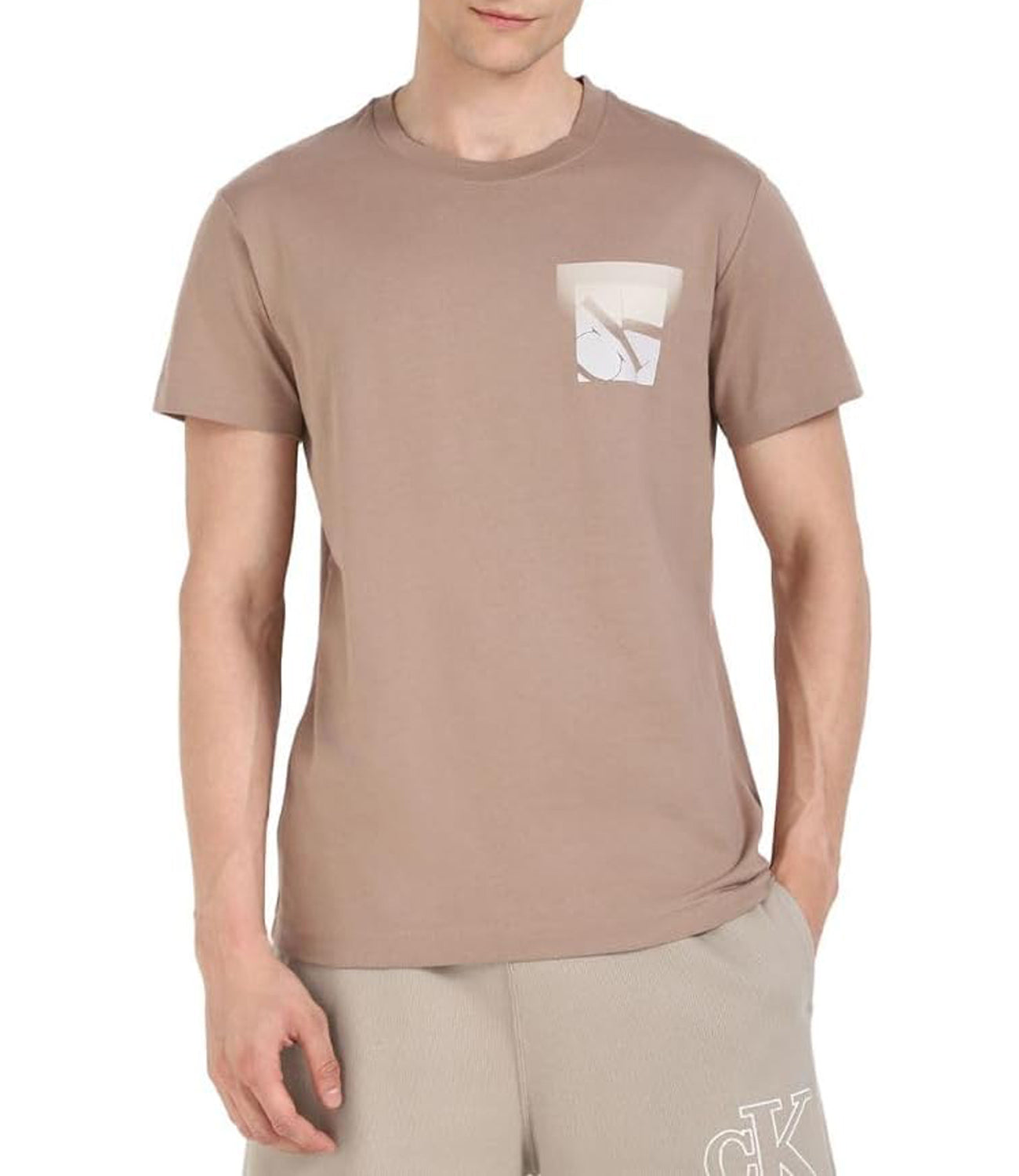 Calvin Klein Calvin Klein Jeans T-shirt Uomo Mod. J30J327092 PFW Taupe Marrone