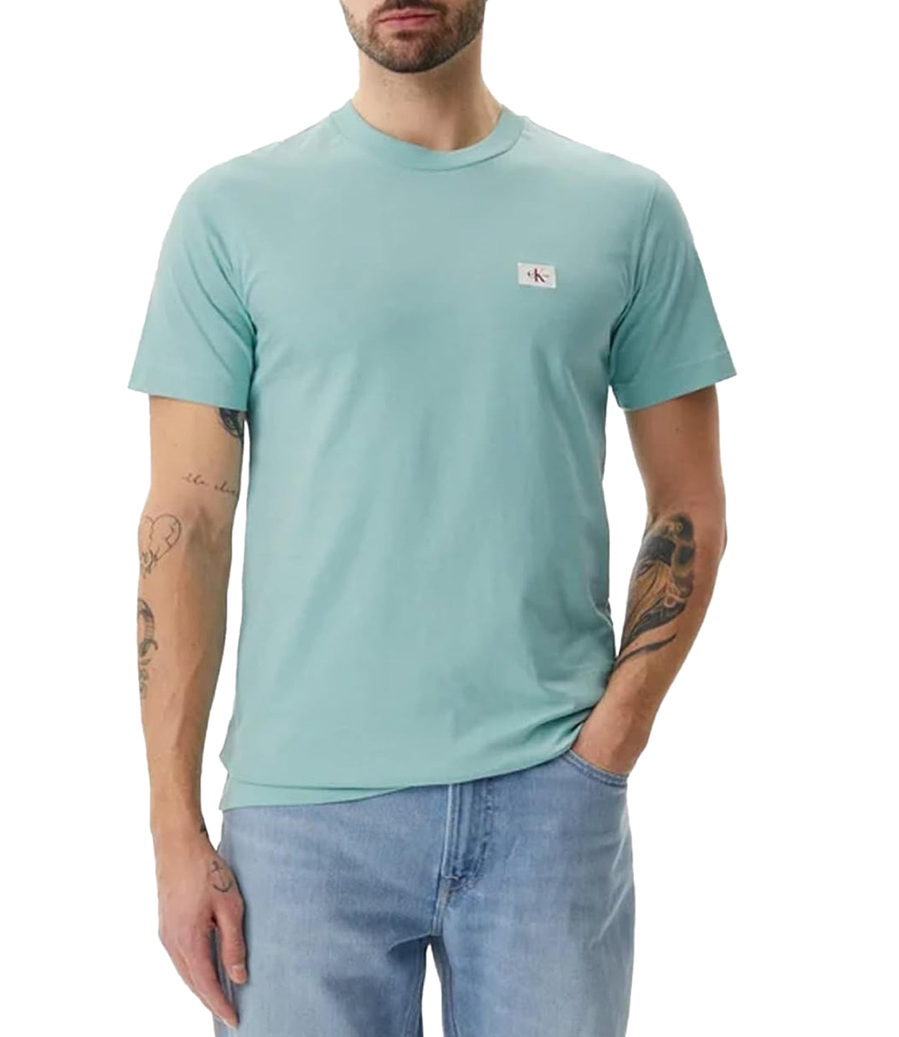 Calvin Klein Calvin Klein Jeans T-shirt Uomo Mod. J30J327100 MR5 Acqua Verde