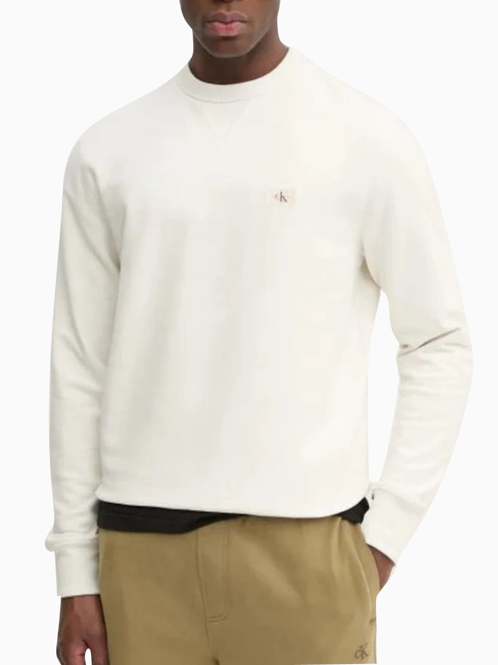 Calvin Klein Calvin Klein Jeans Felpa Girocollo Uomo Mod. J30J327115 YBY WHITE Bianco