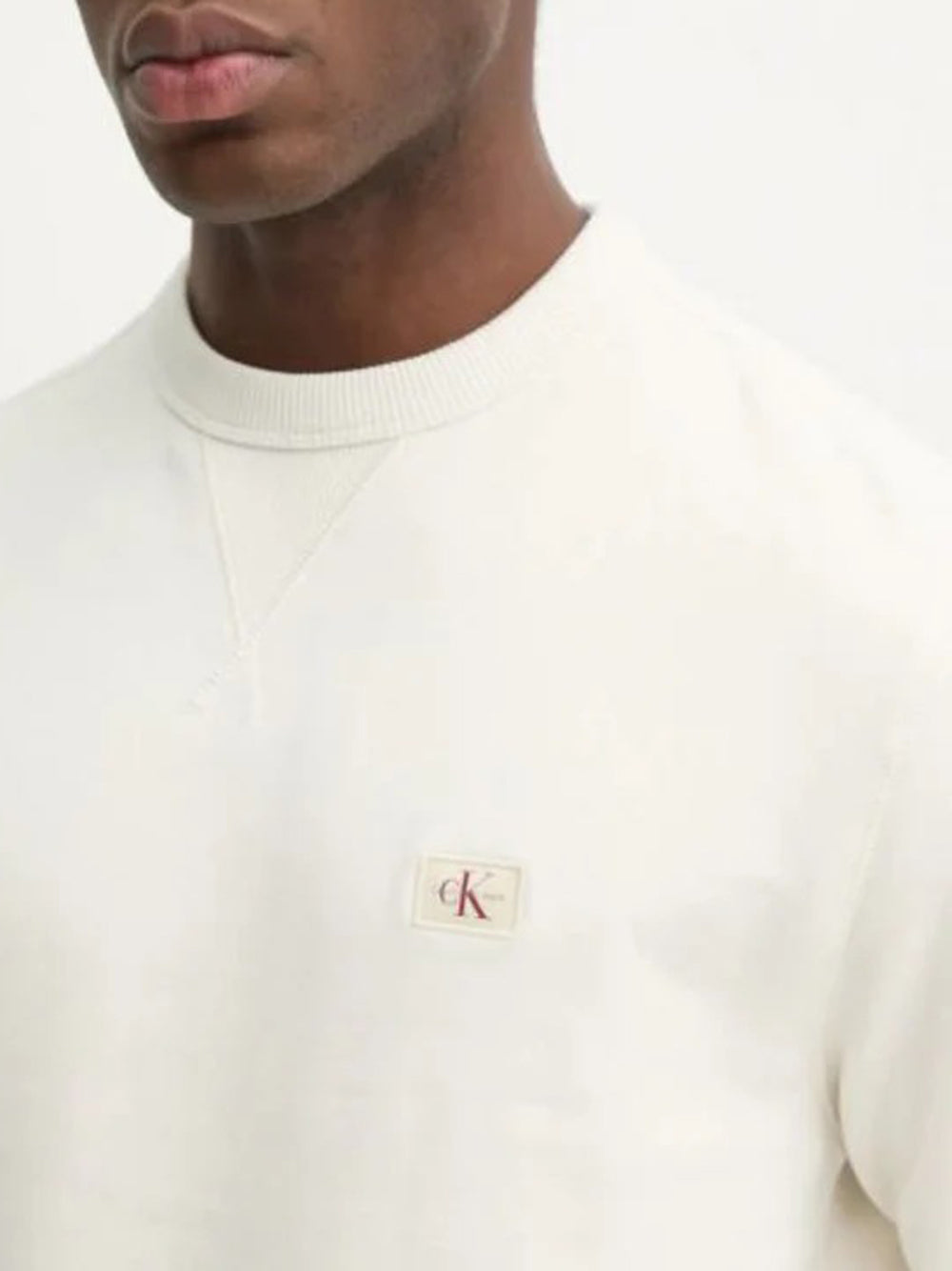 Calvin Klein Calvin Klein Jeans Felpa Girocollo Uomo Mod. J30J327115 YBY WHITE Bianco