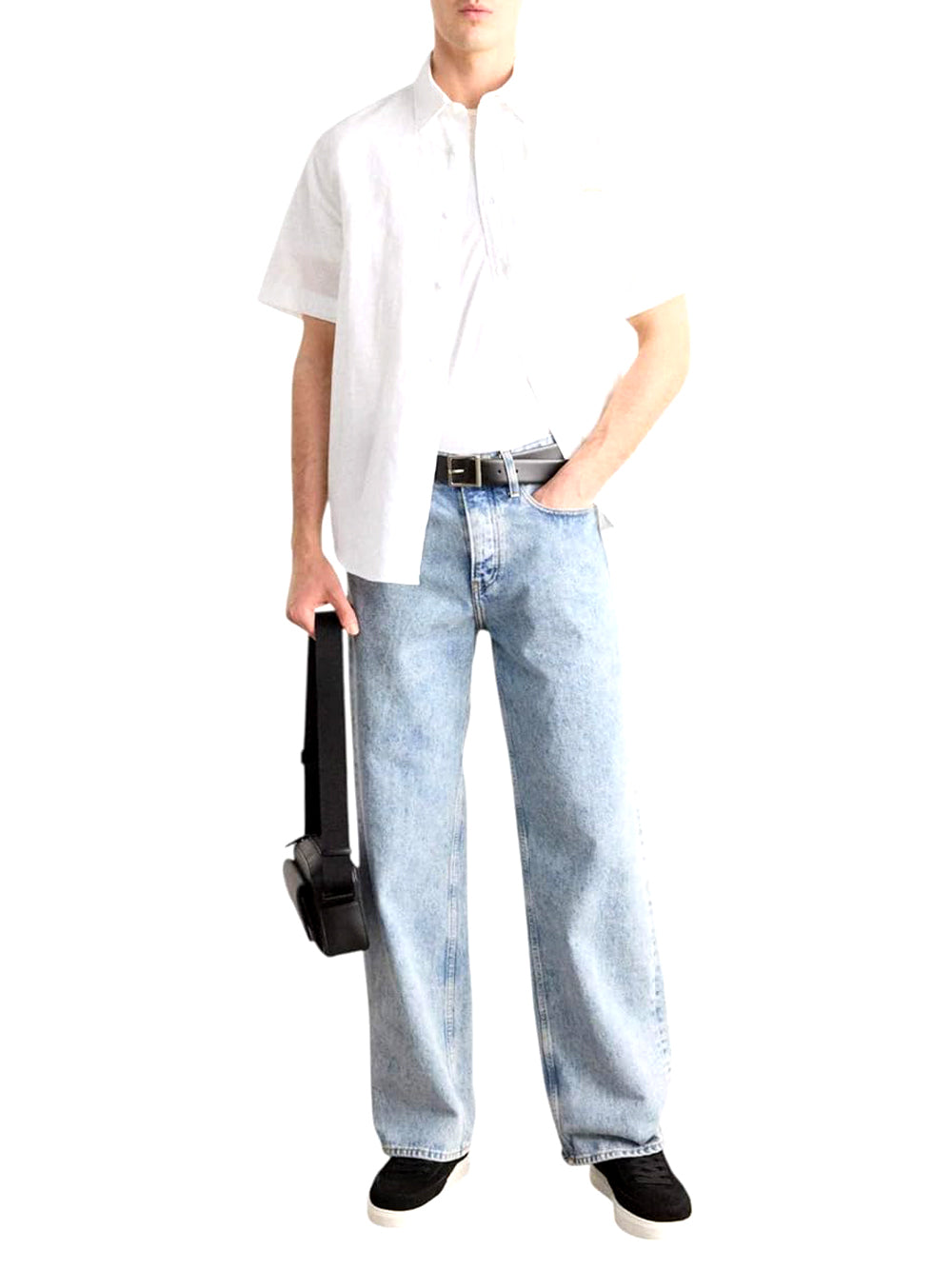 Calvin Klein Calvin Klein Jeans Camicia Manica Corta Uomo Mod. J30J327296 YAF Bianco