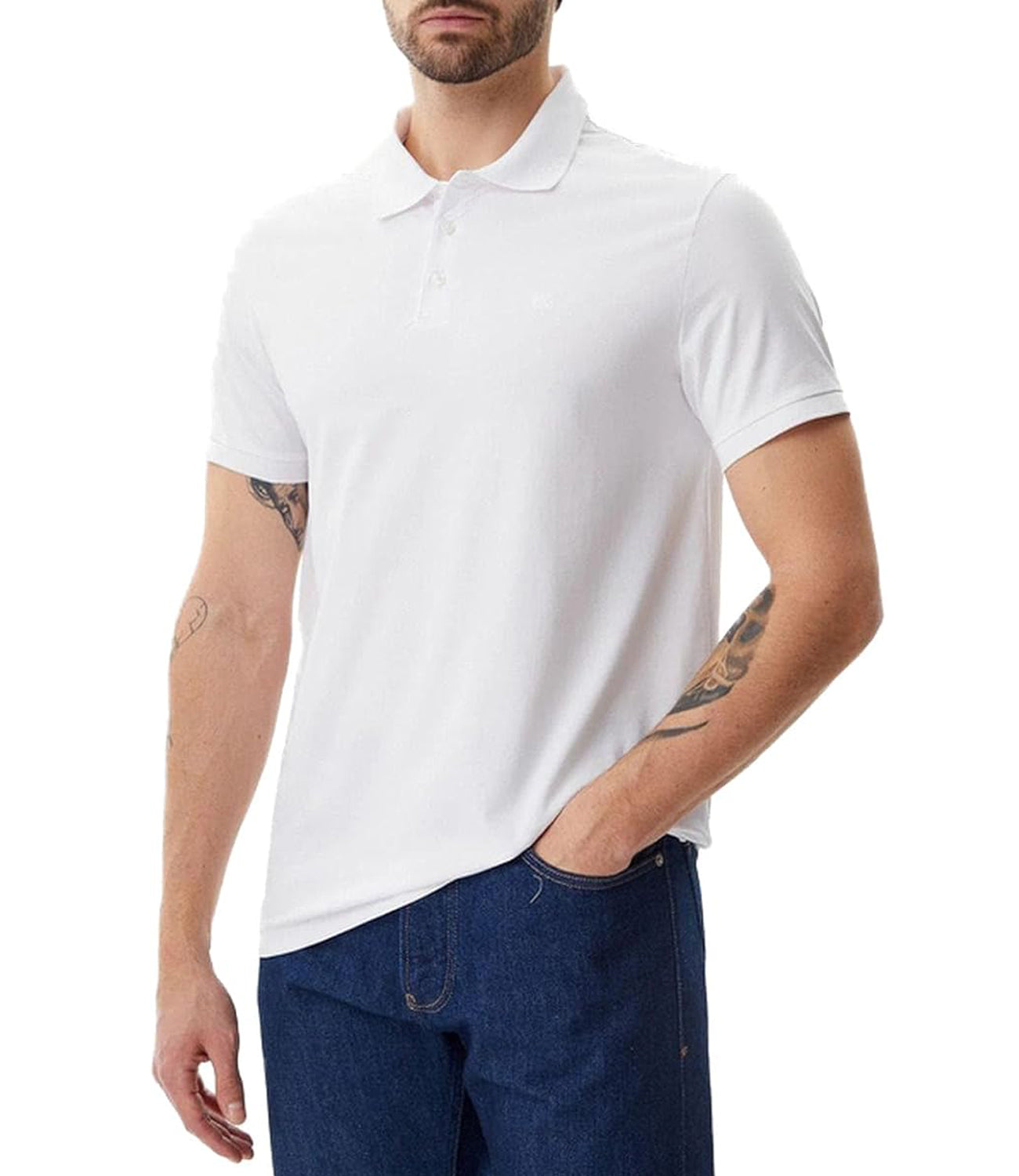 Calvin Klein Calvin Klein Jeans Polo M/C Uomo Mod. LV040HM281 YAA Bianco