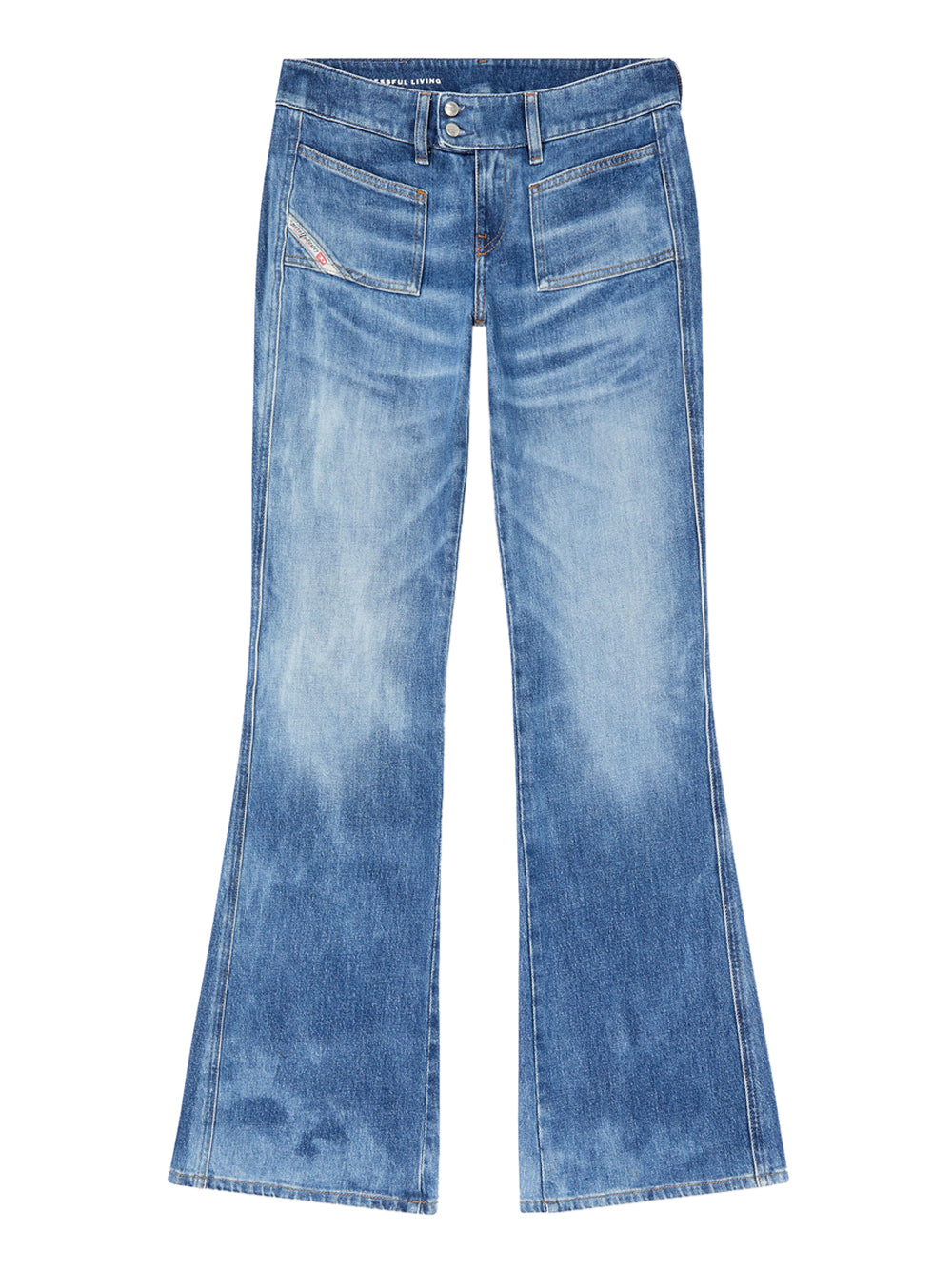 Jeans a Zampa Diesel D-Hush da Donna - Denim