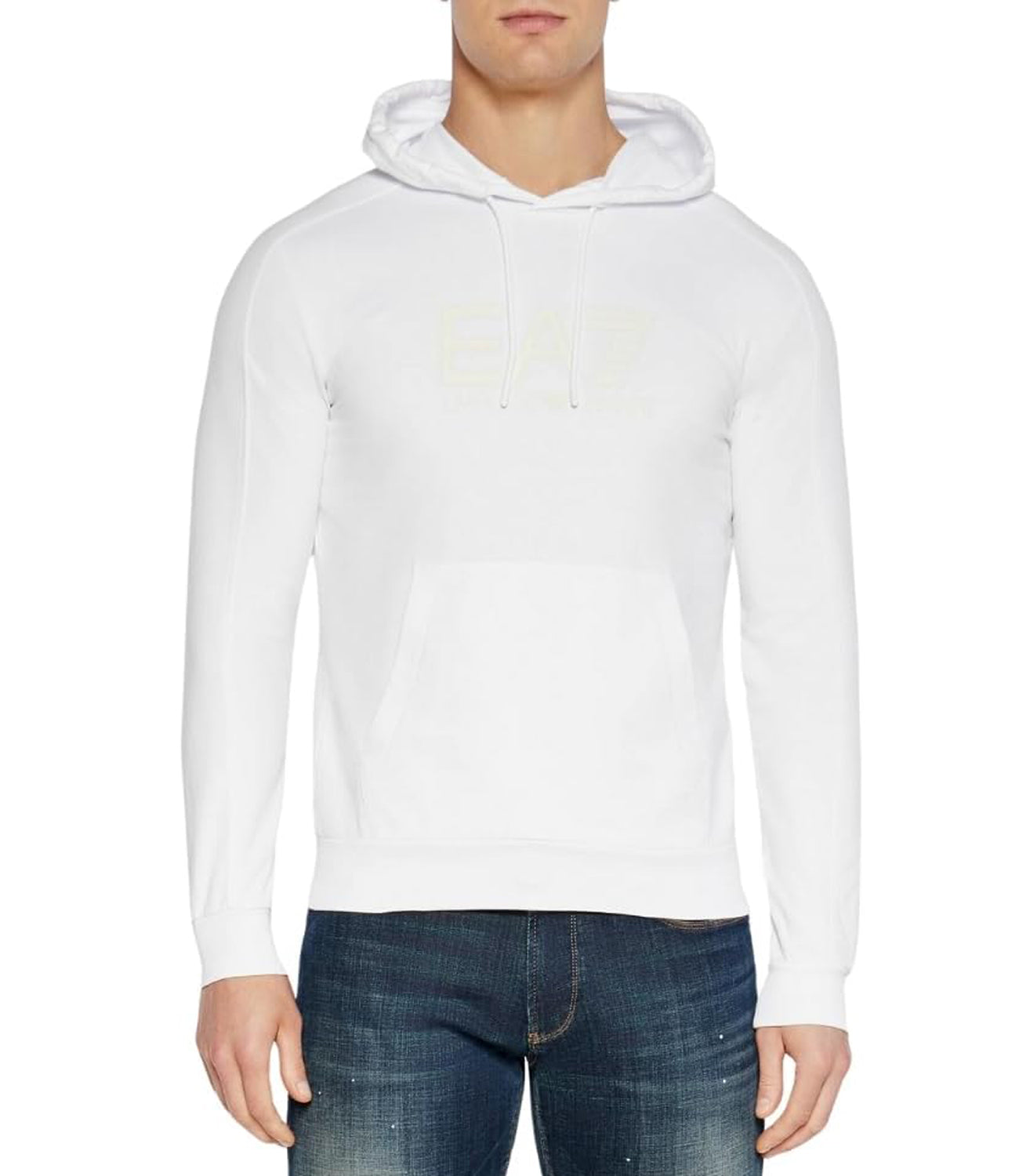 Ea7 Emporio Armani Felpa cappuccio Uomo Mod. 6DPM62 PJVRZ 1100 WHITE Bianco