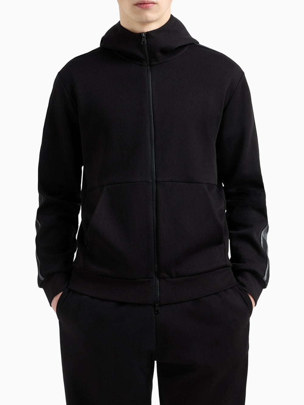 Felpa Zip Ea7 da Uomo - Nero