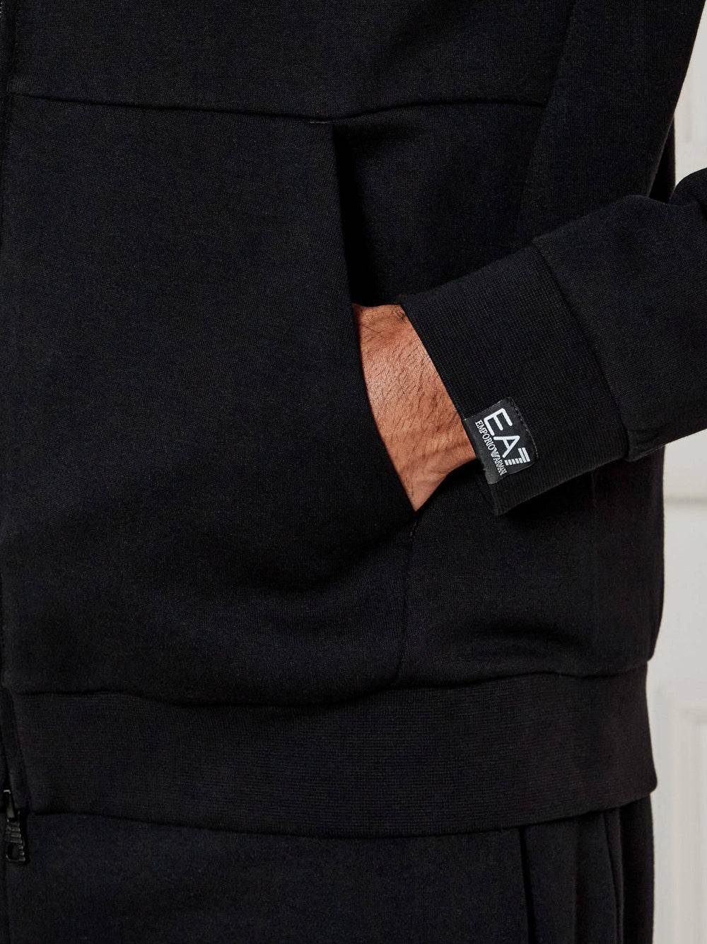 Felpa Zip Ea7 da Uomo - Nero