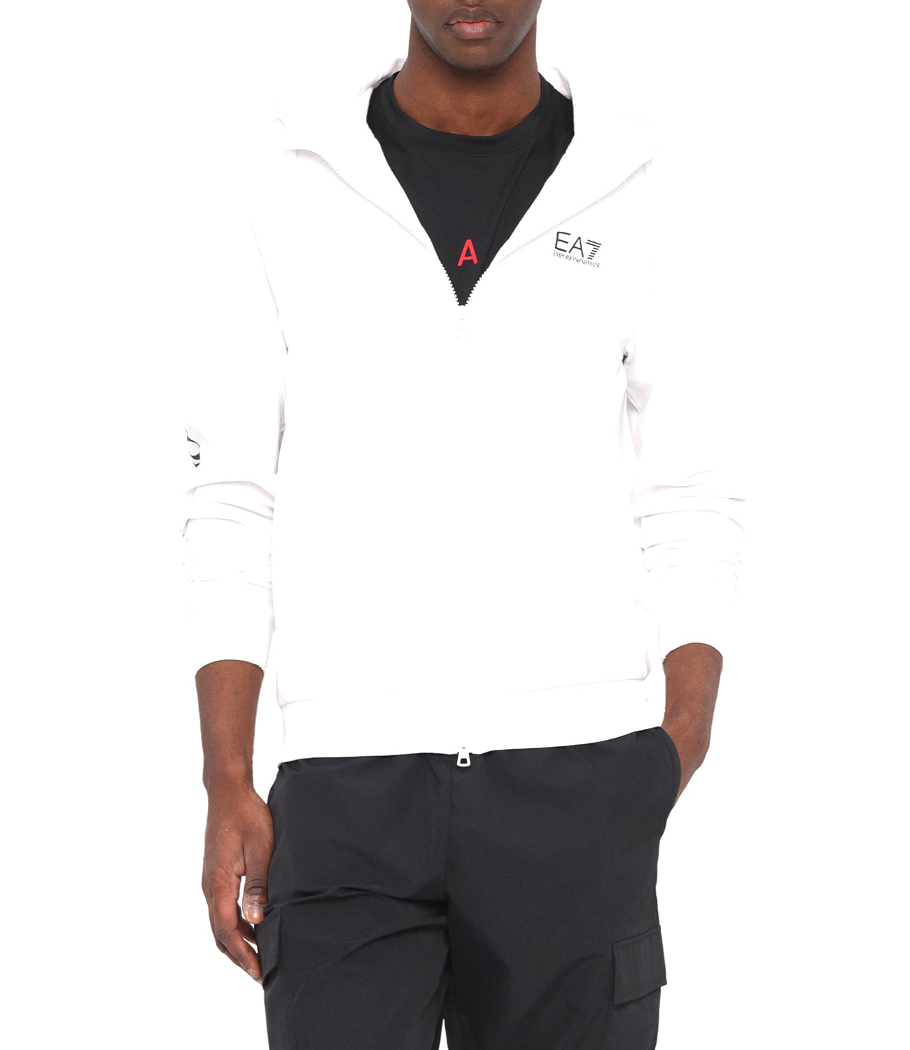 Ea7 Emporio Armani Felpa Zip Uomo Mod. 7M000568 AF13512 M0003 Bianco