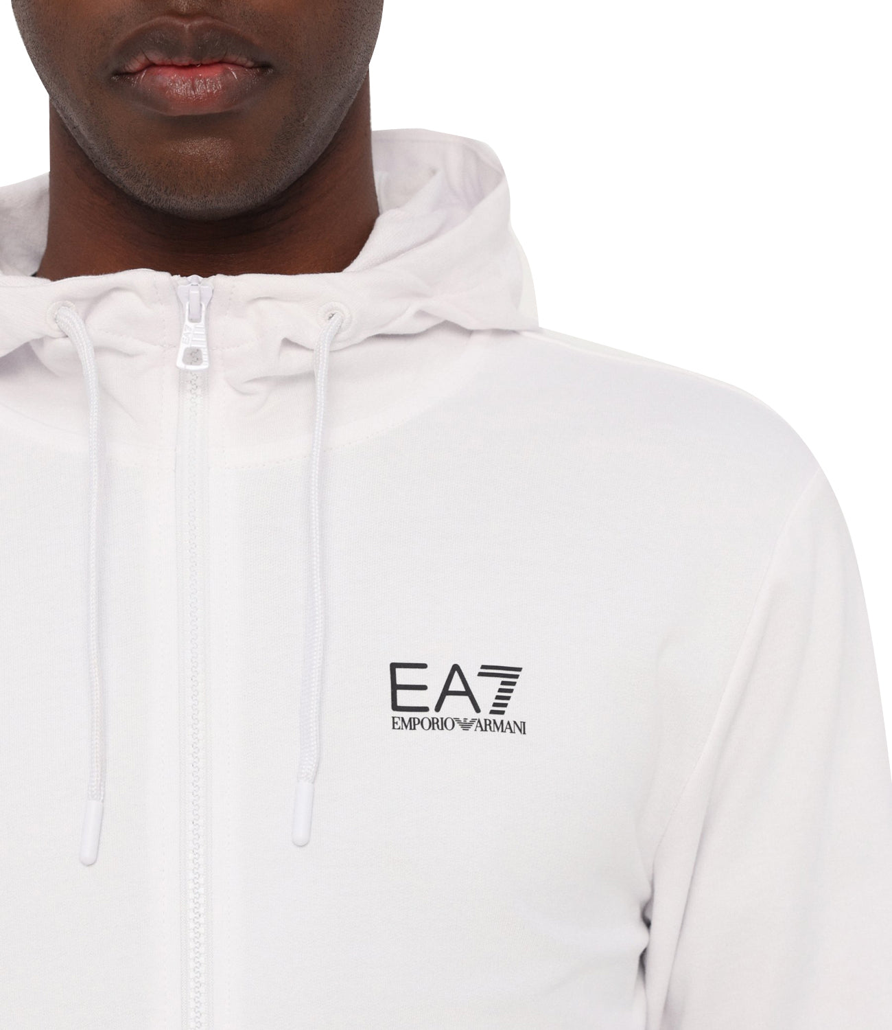 Ea7 Emporio Armani Felpa Zip Uomo Mod. 7M000568 AF13512 M0003 Bianco