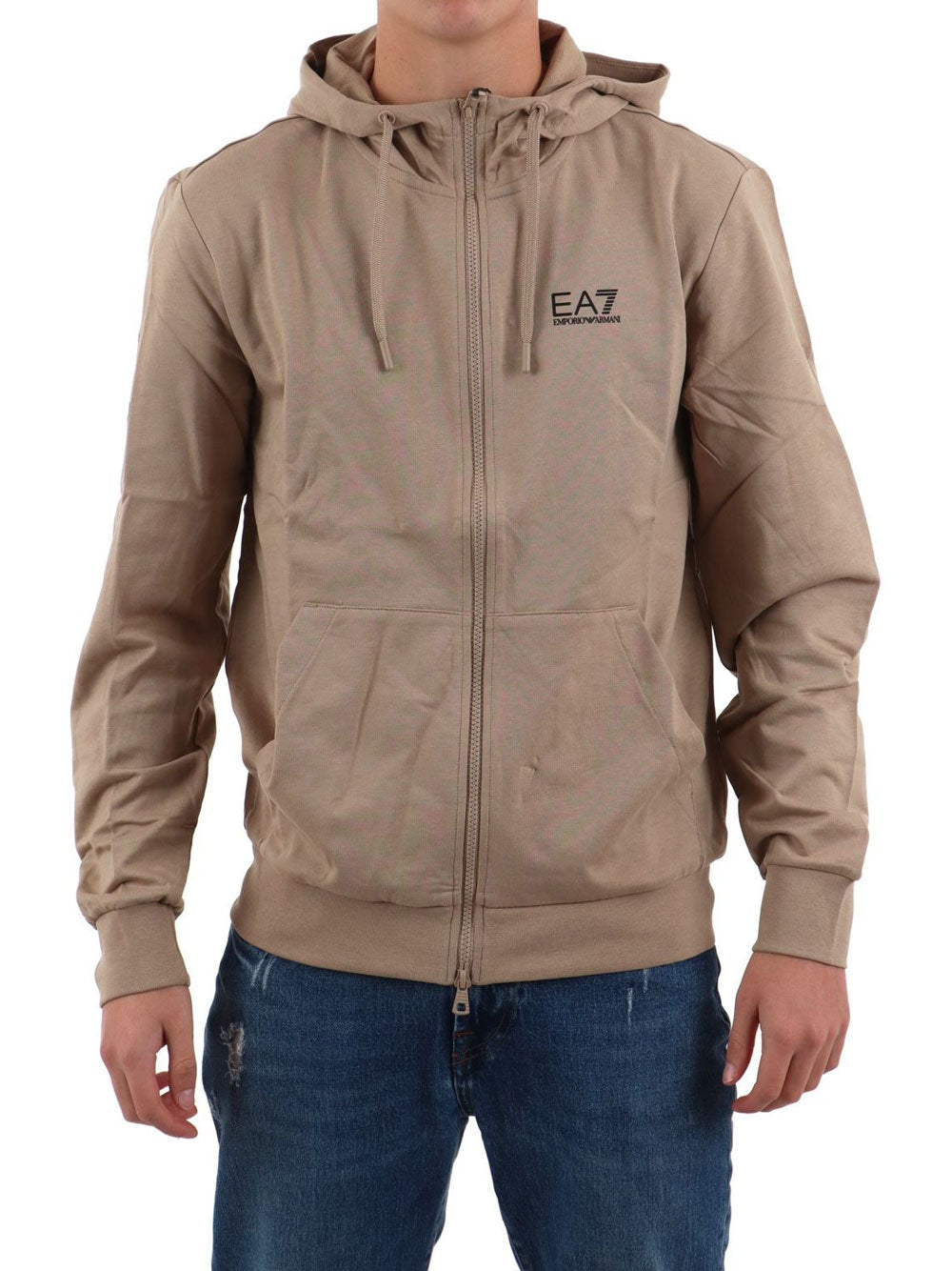 Felpa Zip Ea7 da Uomo - Marrone