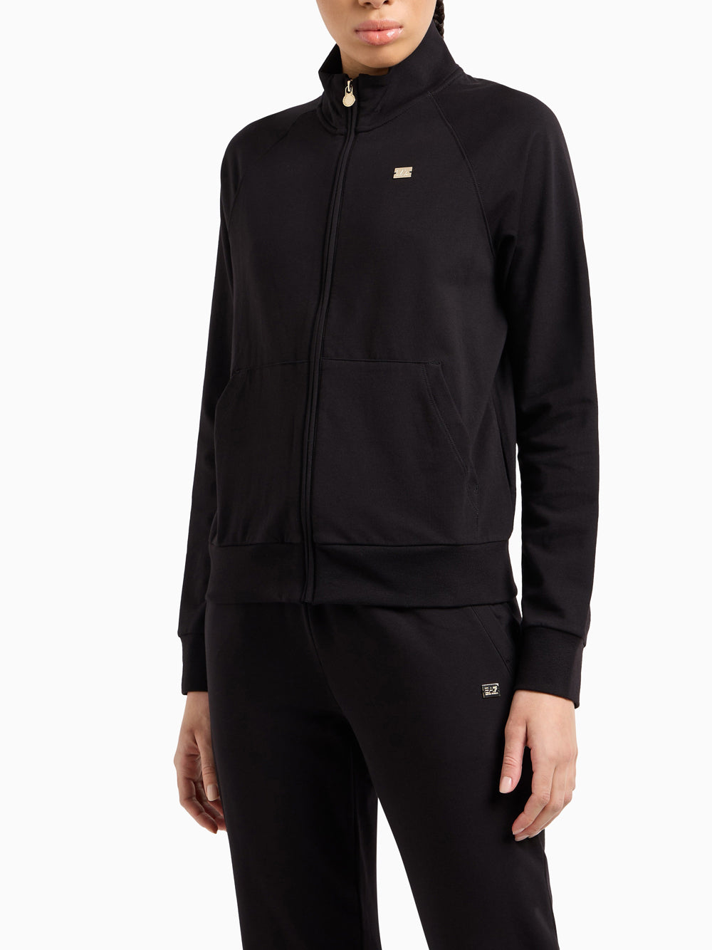 Felpa Zip Ea7 da Donna - Nero