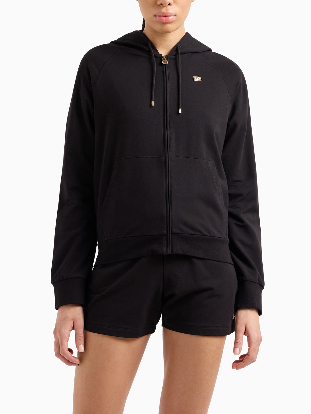 Felpa Zip Ea7 da Donna - Nero