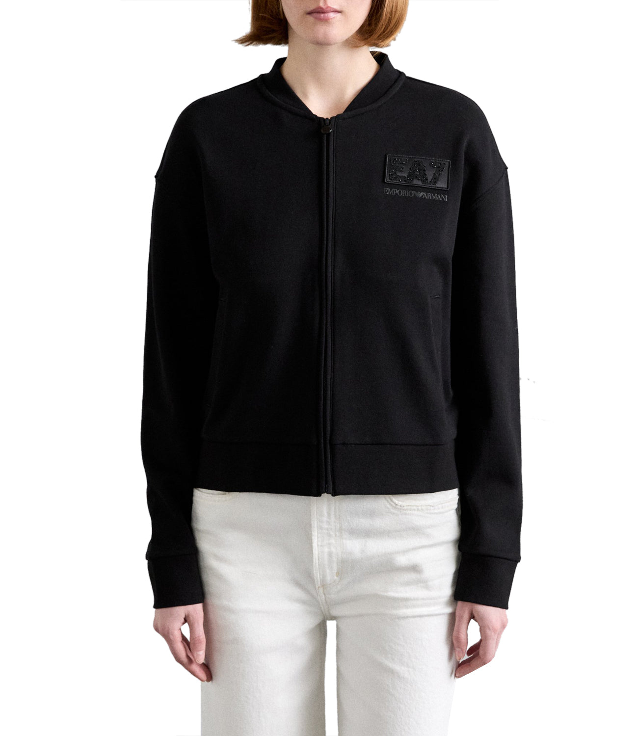 Ea7 Emporio Armani Felpa Zip Donna Mod. 7W000178 AF12473 UC001 Black Nero