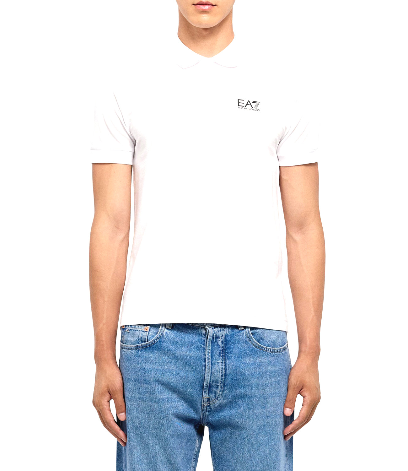 Ea7 Emporio Armani Polo Maniche Corte Uomo Mod. 8NPF14 PJQVQZ 1100 White Bianco