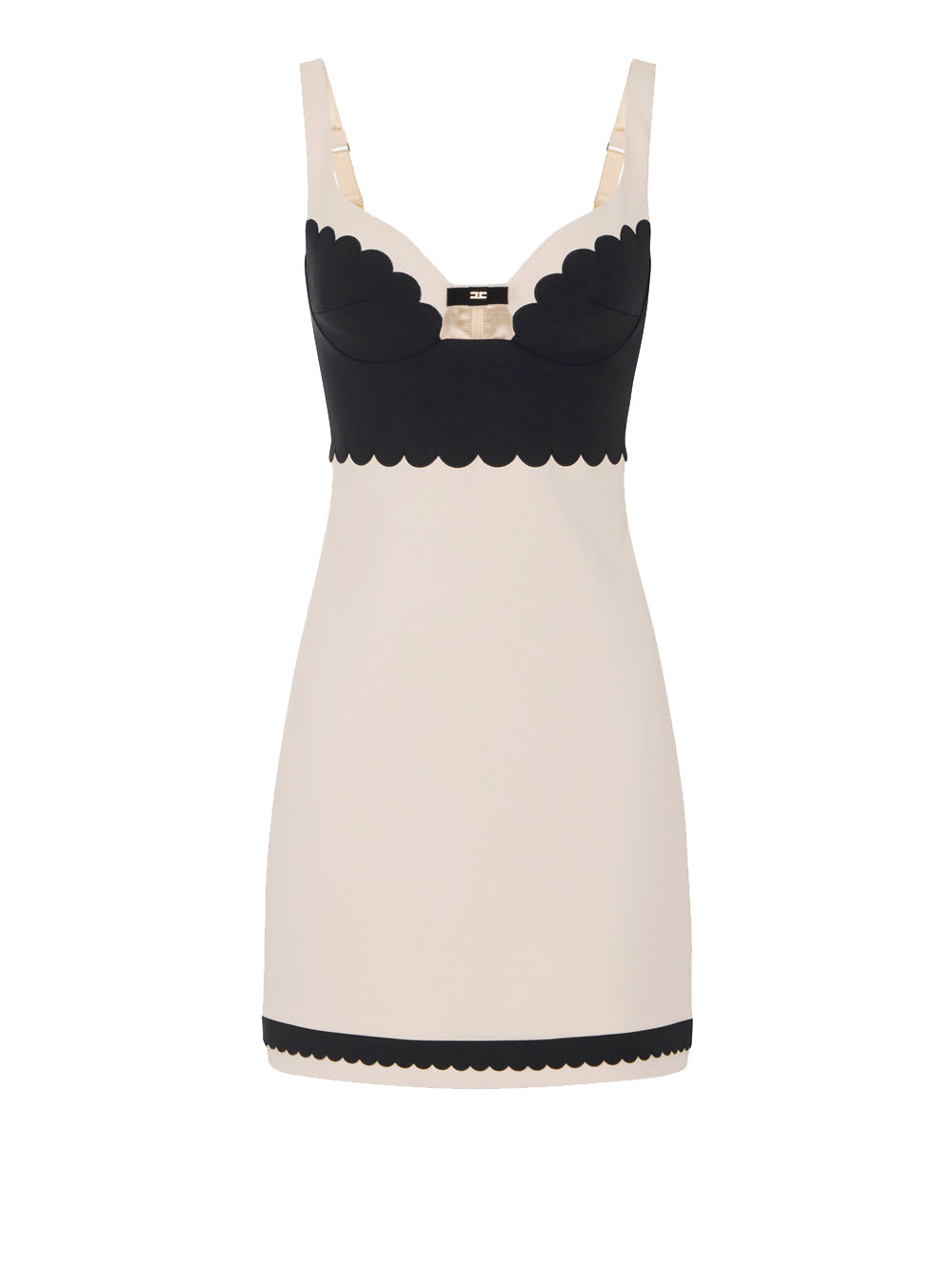 Vestito Mini Elisabetta Franchi da Donna - Burro Nero Avorio