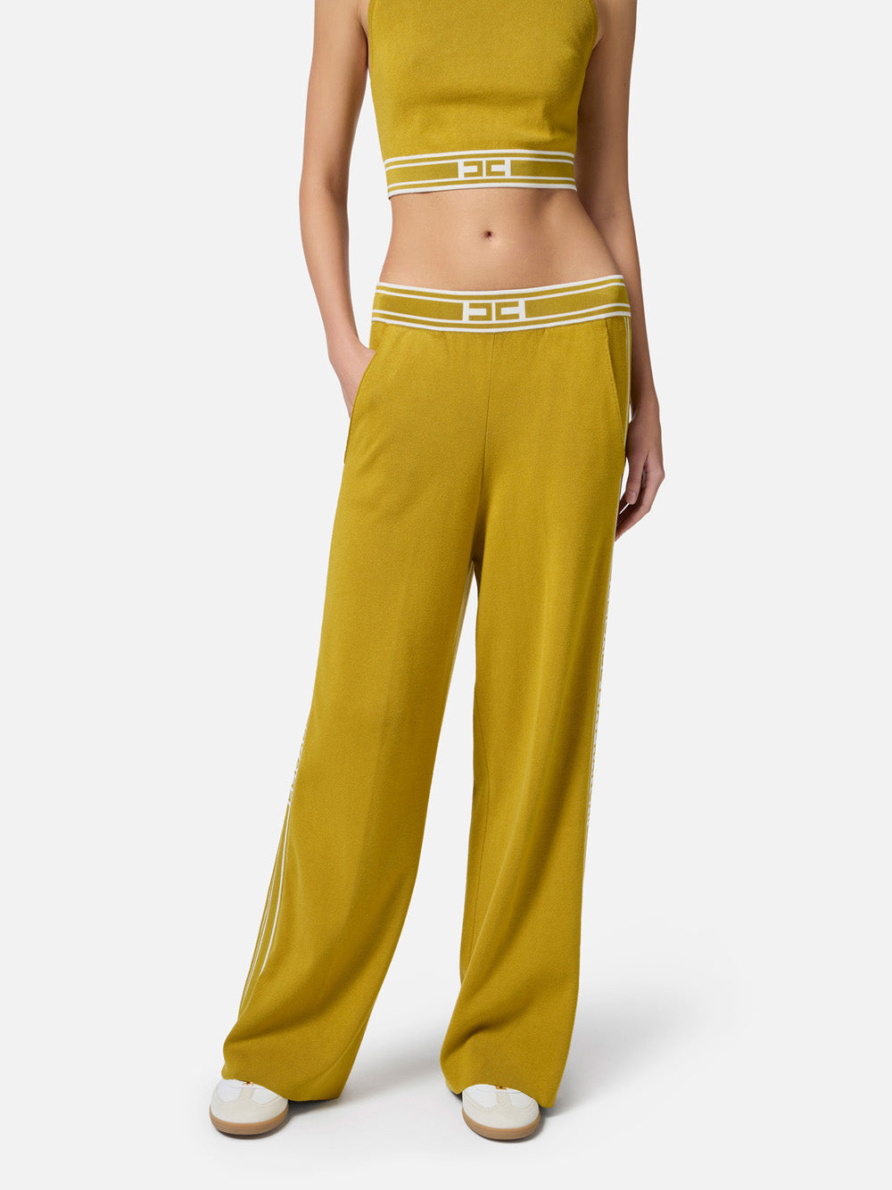 Pantalone Jogger Elisabetta Franchi da Donna - Curry Avorio Giallo