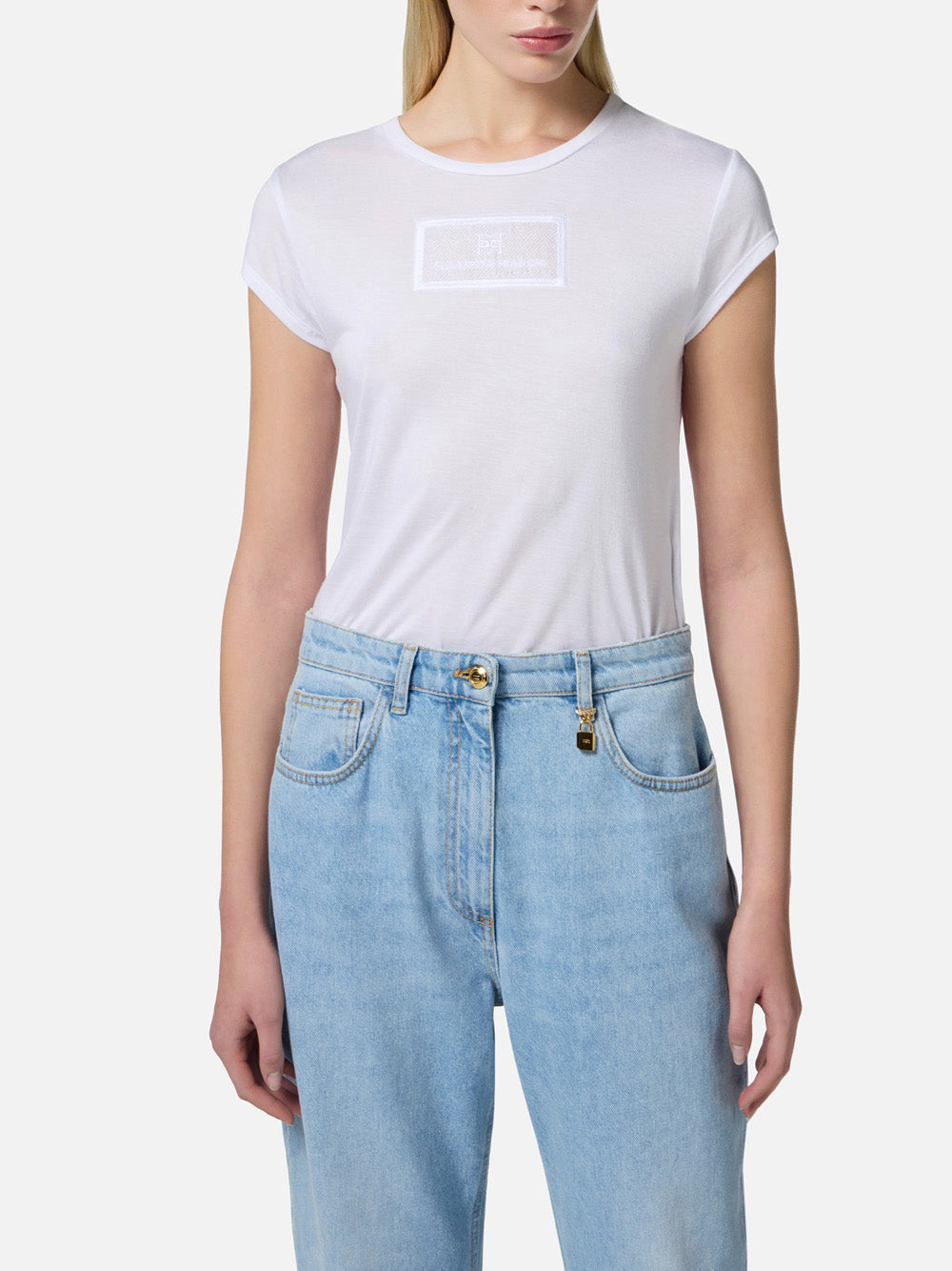 T-shirt Elisabetta Franchi da Donna - Avorio