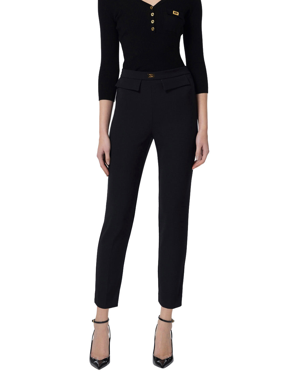 Pantalone Slim Elisabetta Franchi da Donna - Nero
