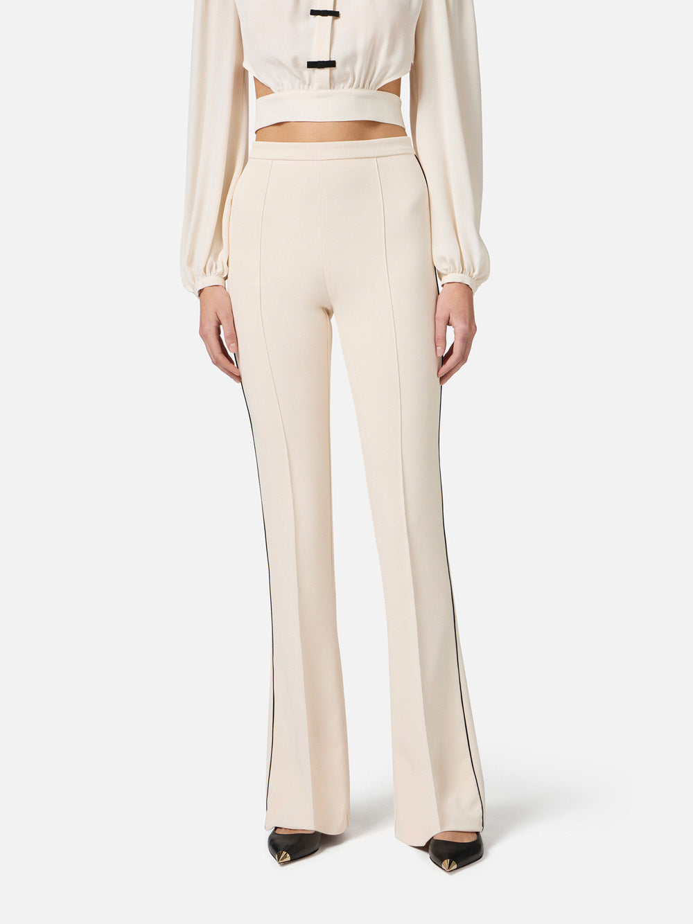 Pantalone Zampa Elisabetta Franchi da Donna - Avorio