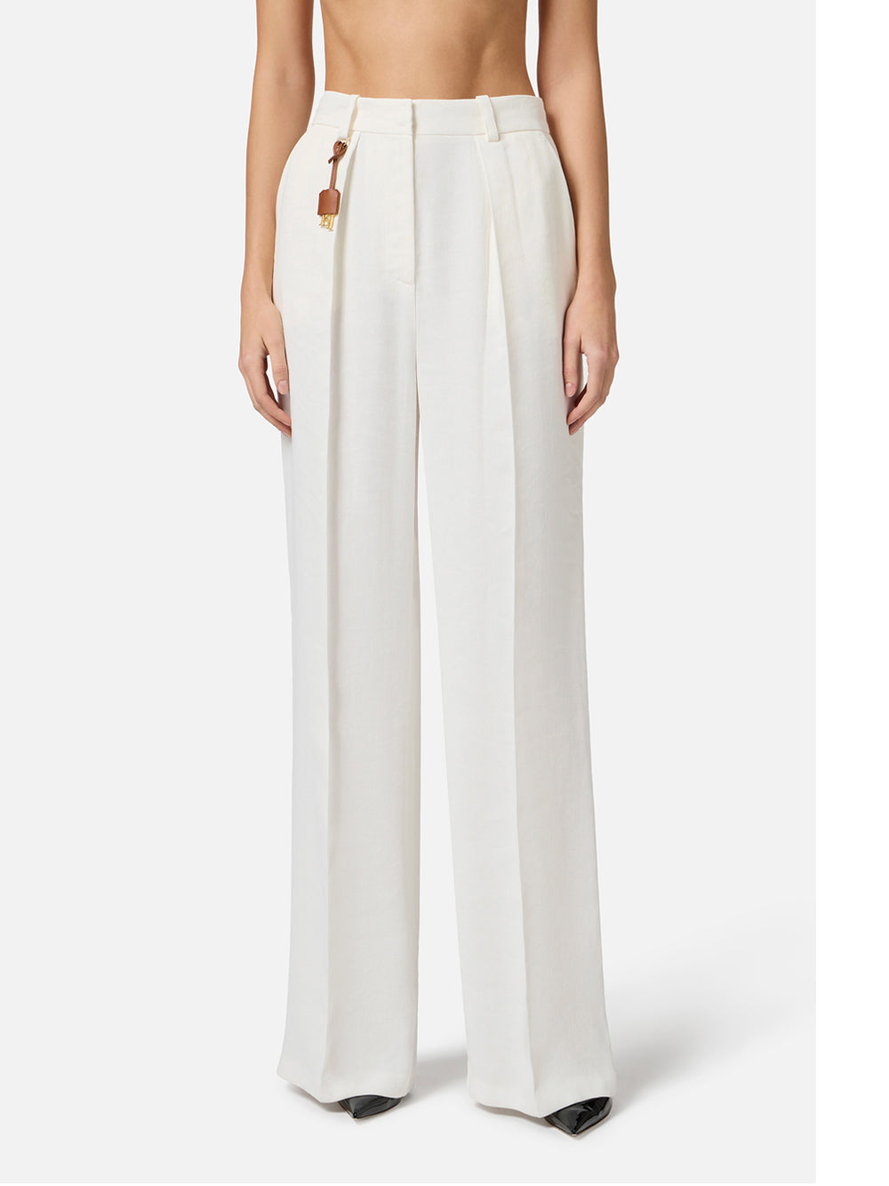 Pantalone Palazzo Elisabetta Franchi da Donna - Avorio