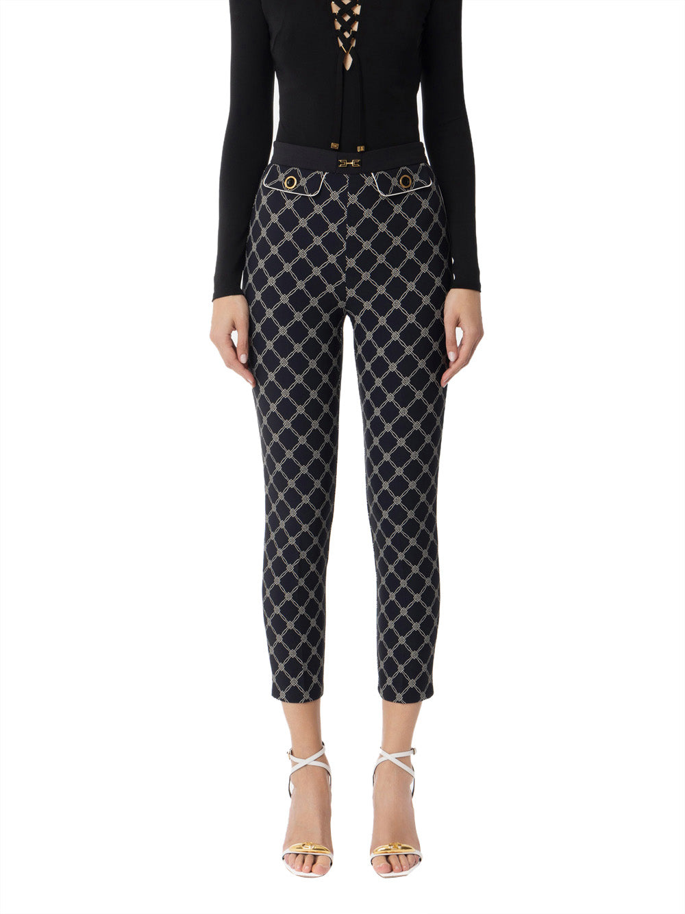 Pantalone Slim Elisabetta Franchi da Donna - Nero