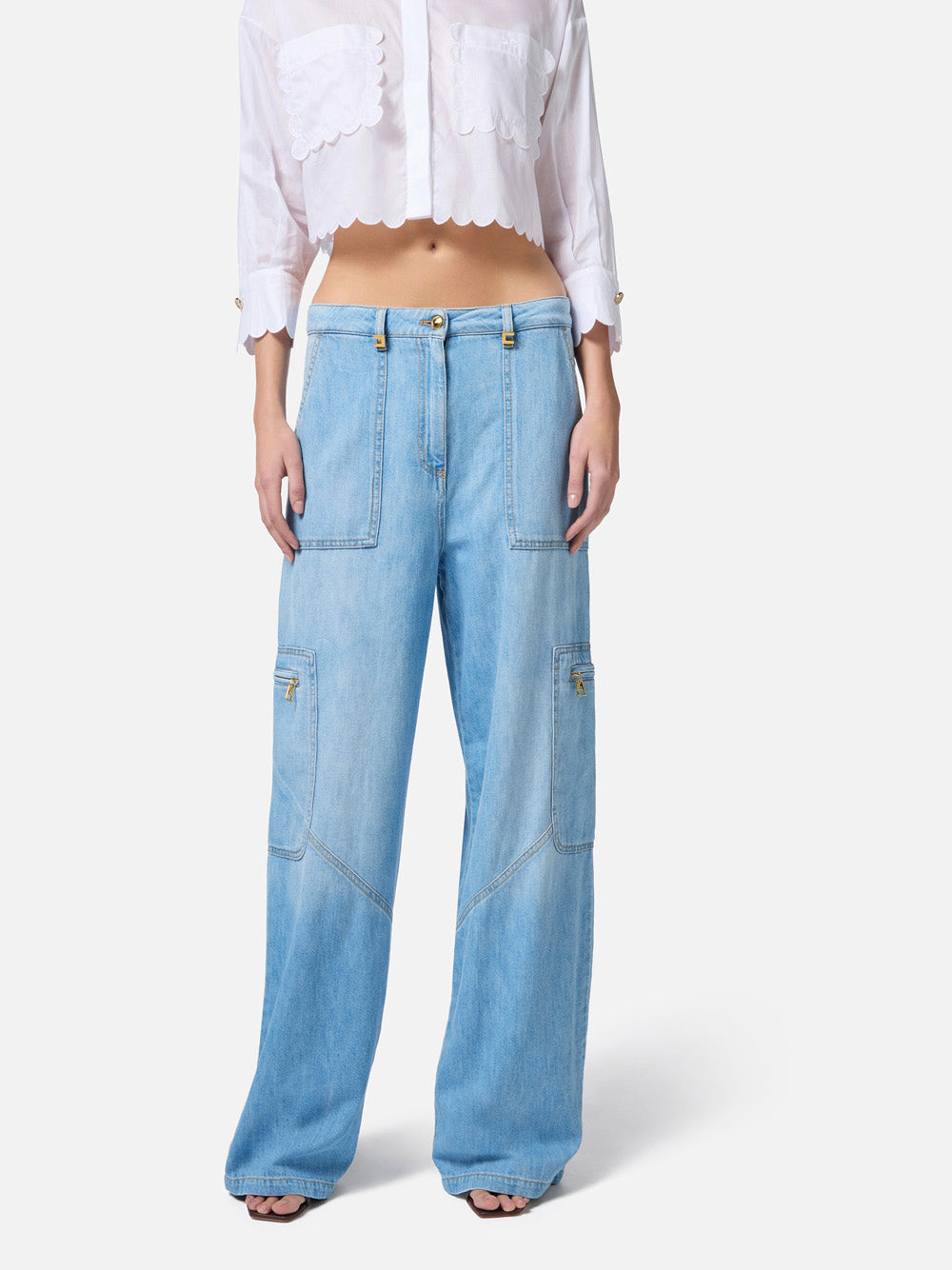 Jeans Cargo Elisabetta Franchi da Donna - Denim