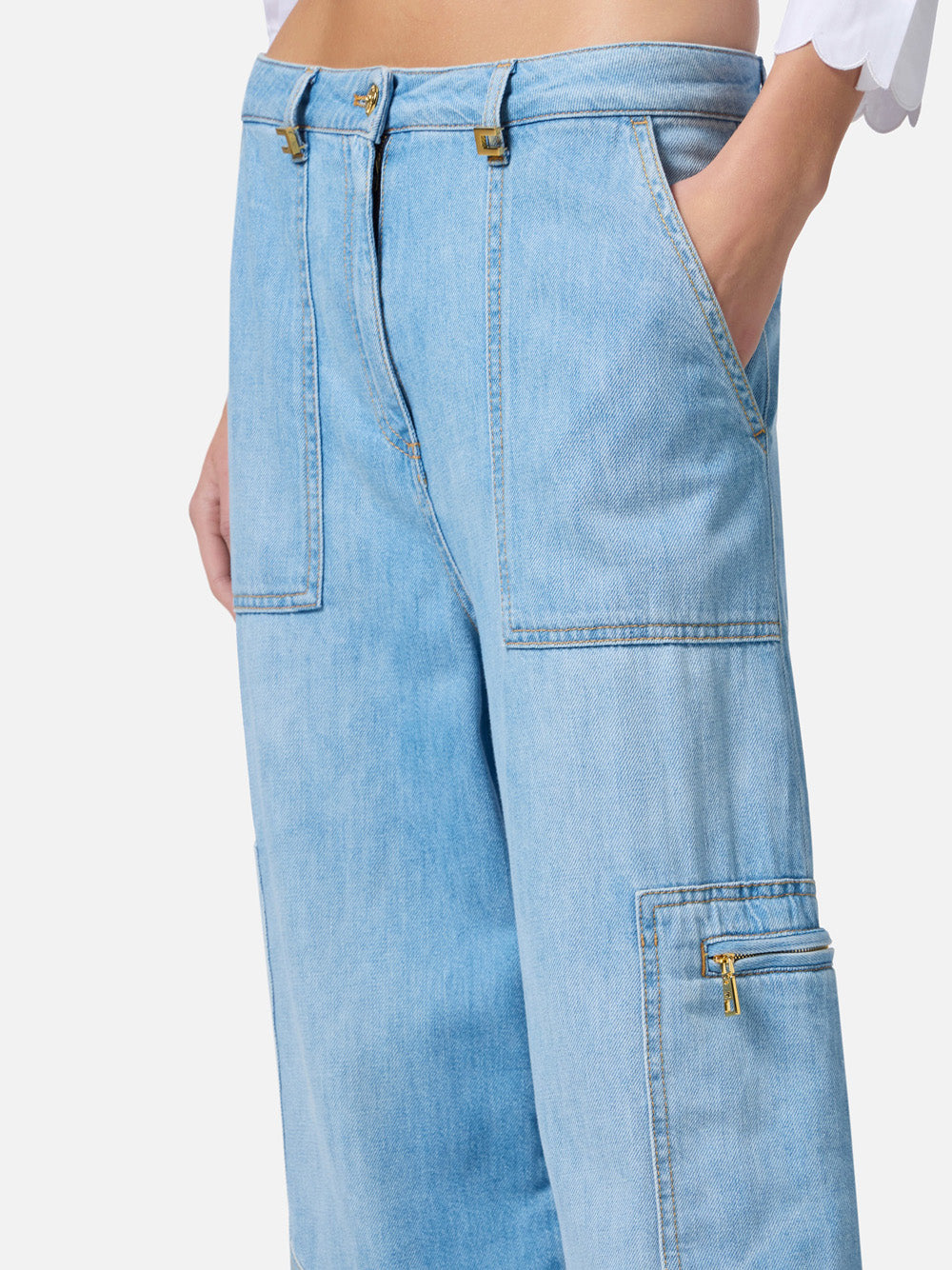 Jeans Cargo Elisabetta Franchi da Donna - Denim