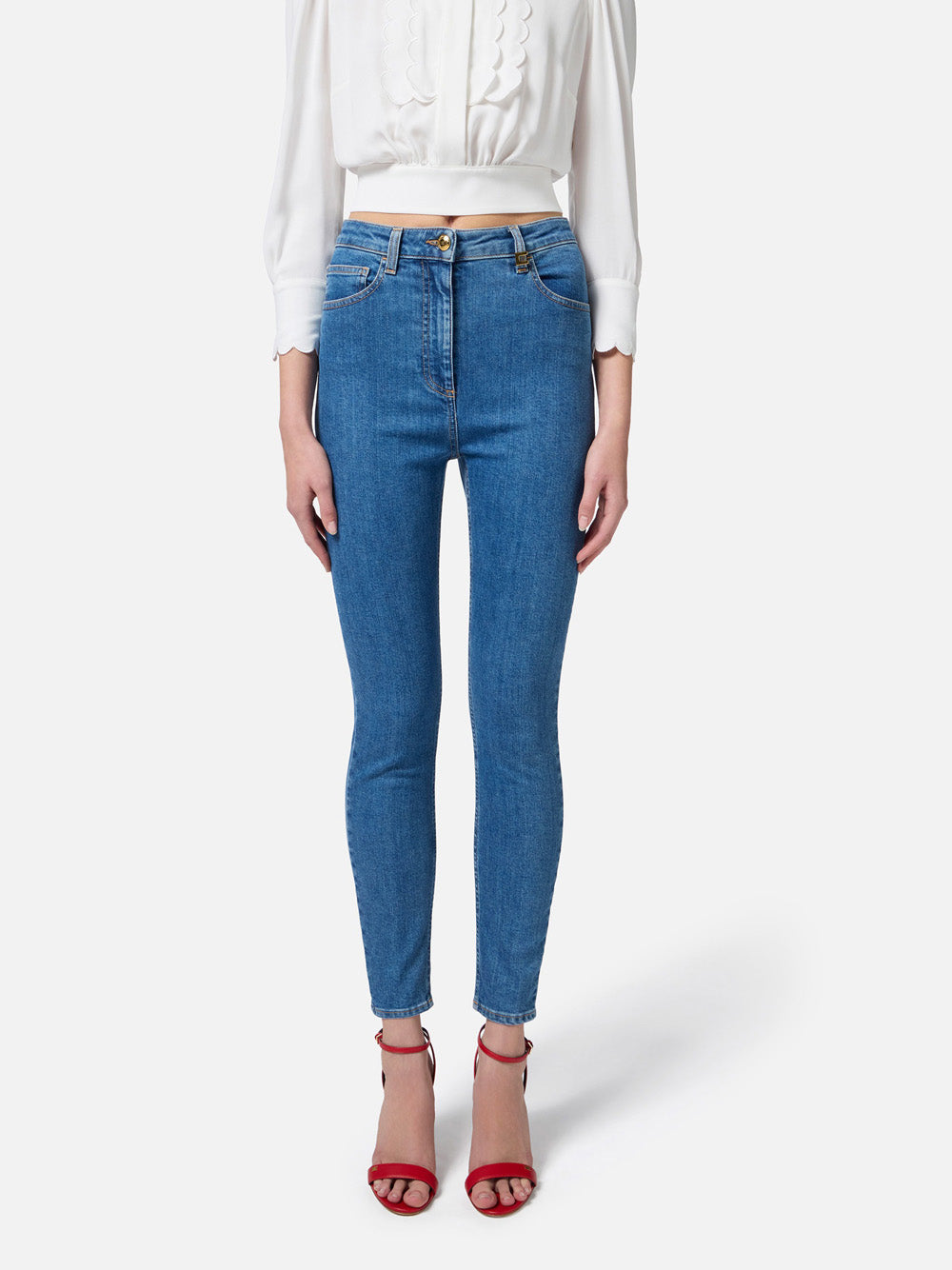 Jeans Slim Elisabetta Franchi da Donna - Denim