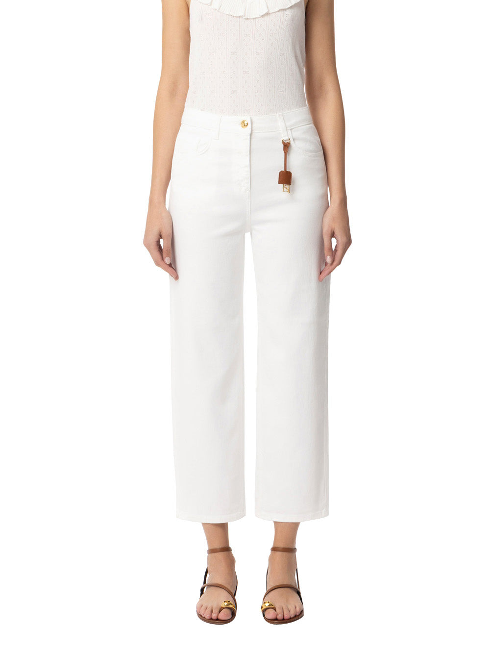 Pantalone Palazzo Elisabetta Franchi da Donna - Avorio